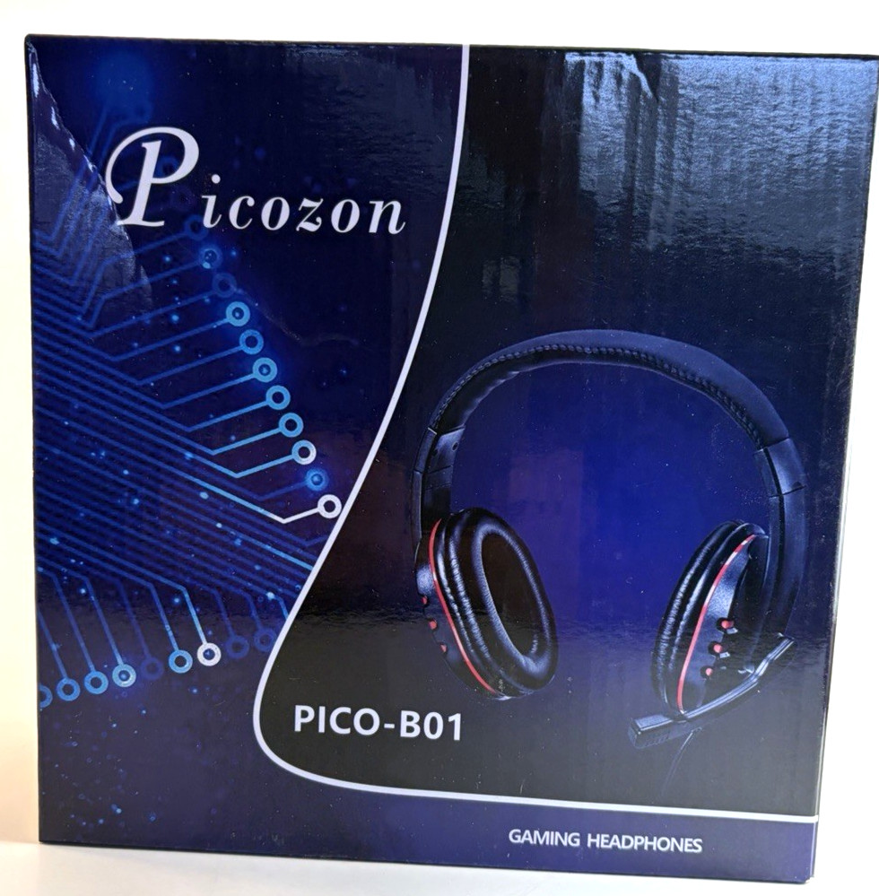 Picozon PICO-B01 Gaming Headphones With Boom Microphone, 3.5 mm Jack, New
