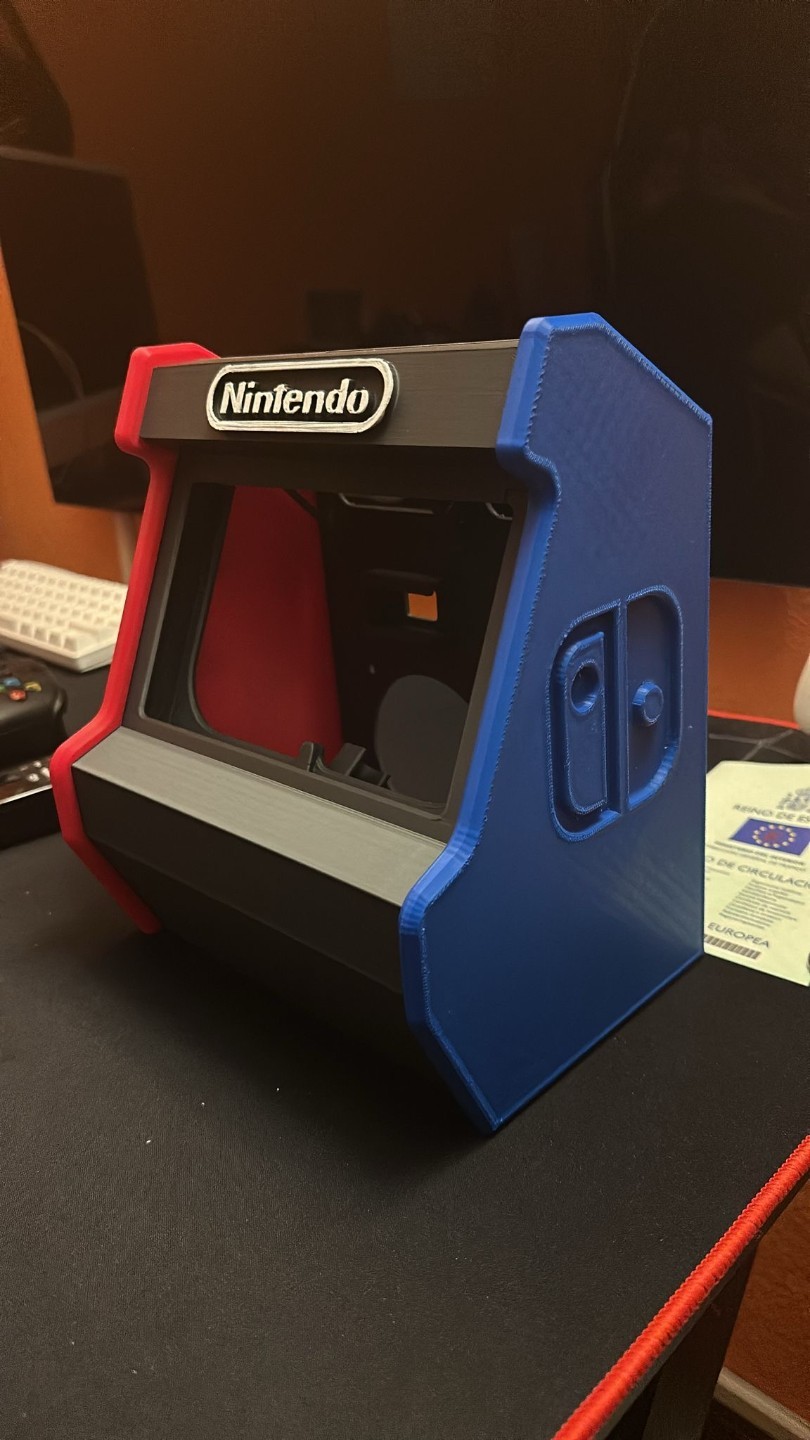Nintendo Arcade-style Stand for Switch Console Red Blue Black 3D Print