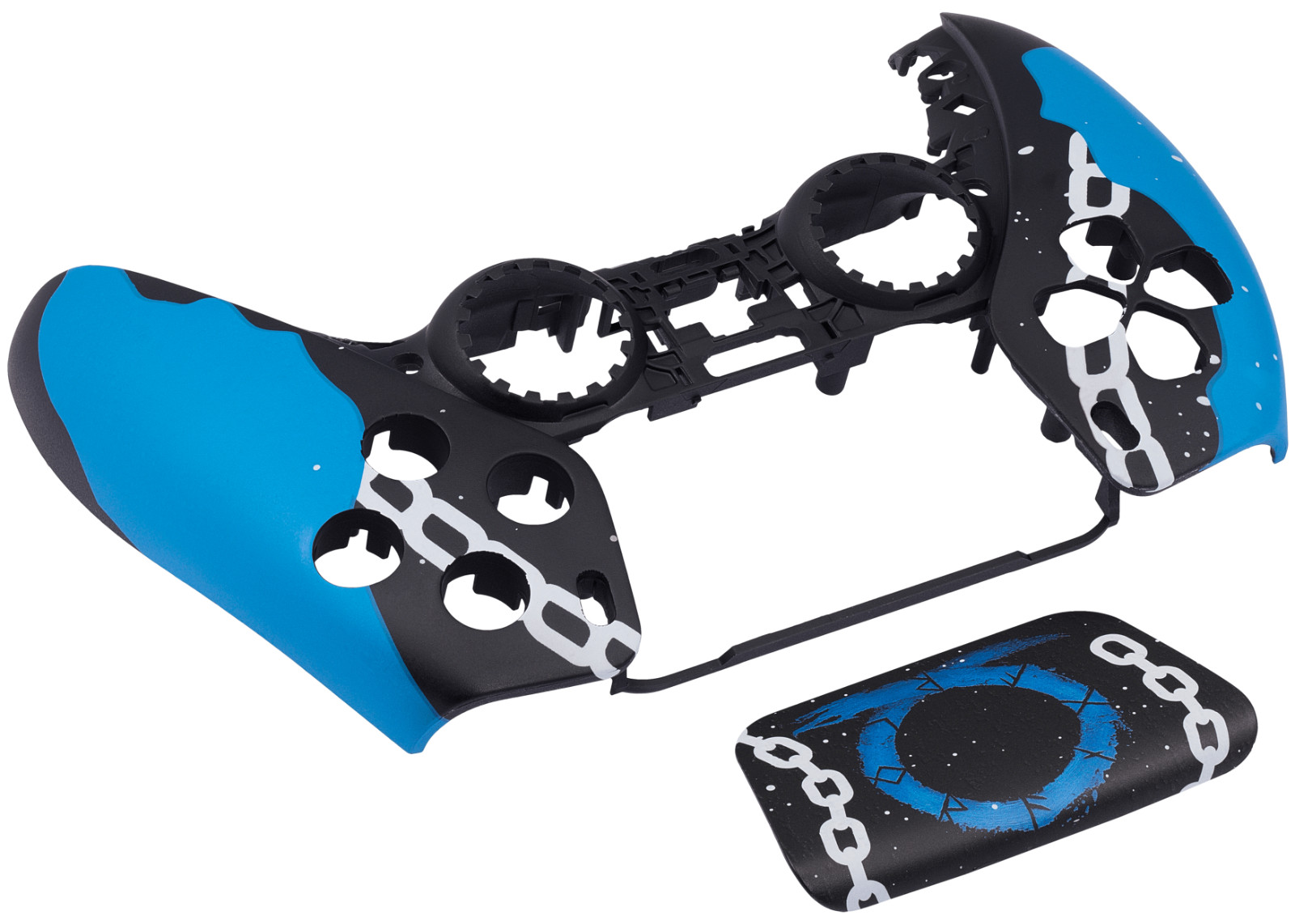 God of War Style Blue Black Top Faceplate Shell For PlayStation 5 PS5 Controller