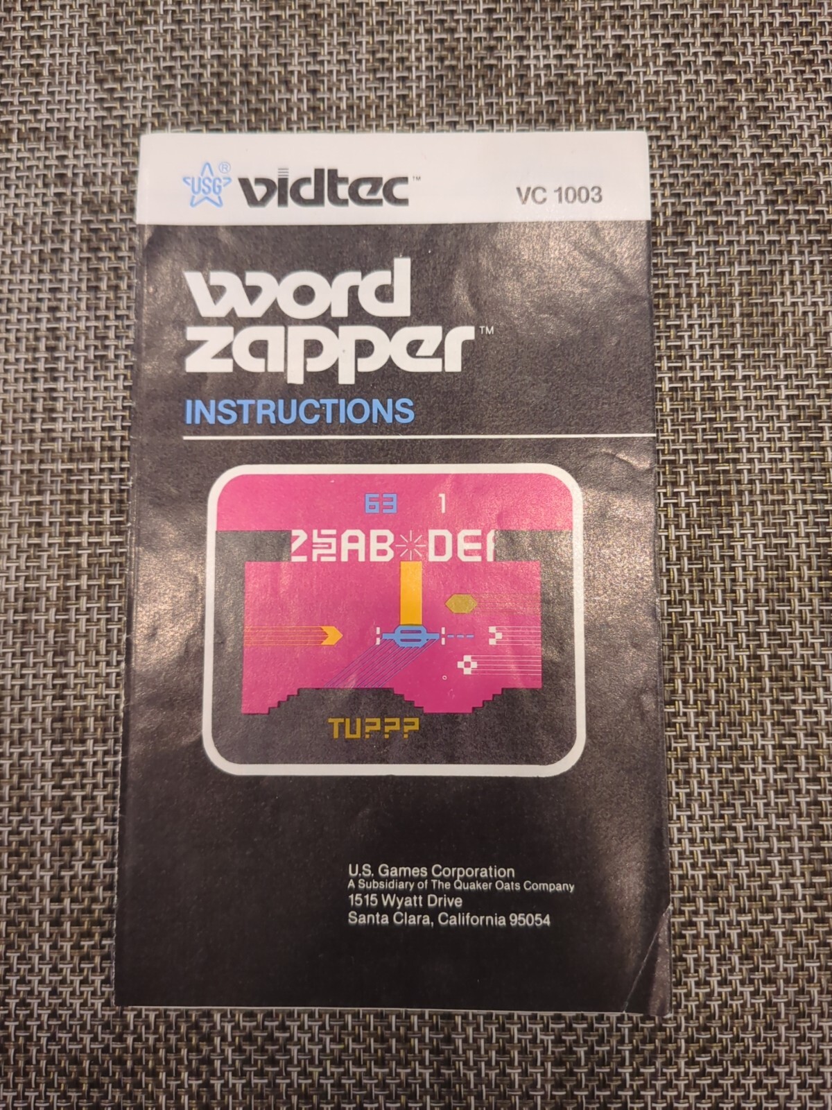 Word Zapper Instructions Atari 2600 – Booklet Only Vidtec