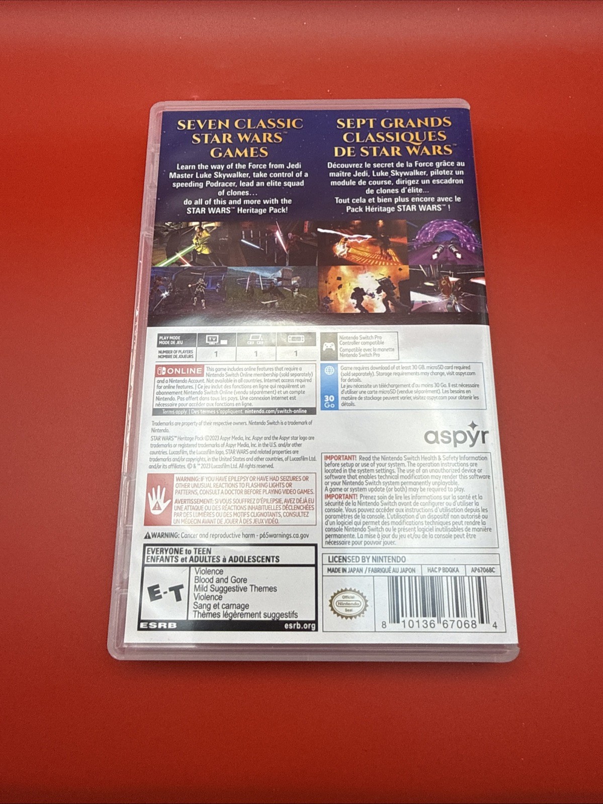 Star Wars Heritage Pack Case Only, NO GAME