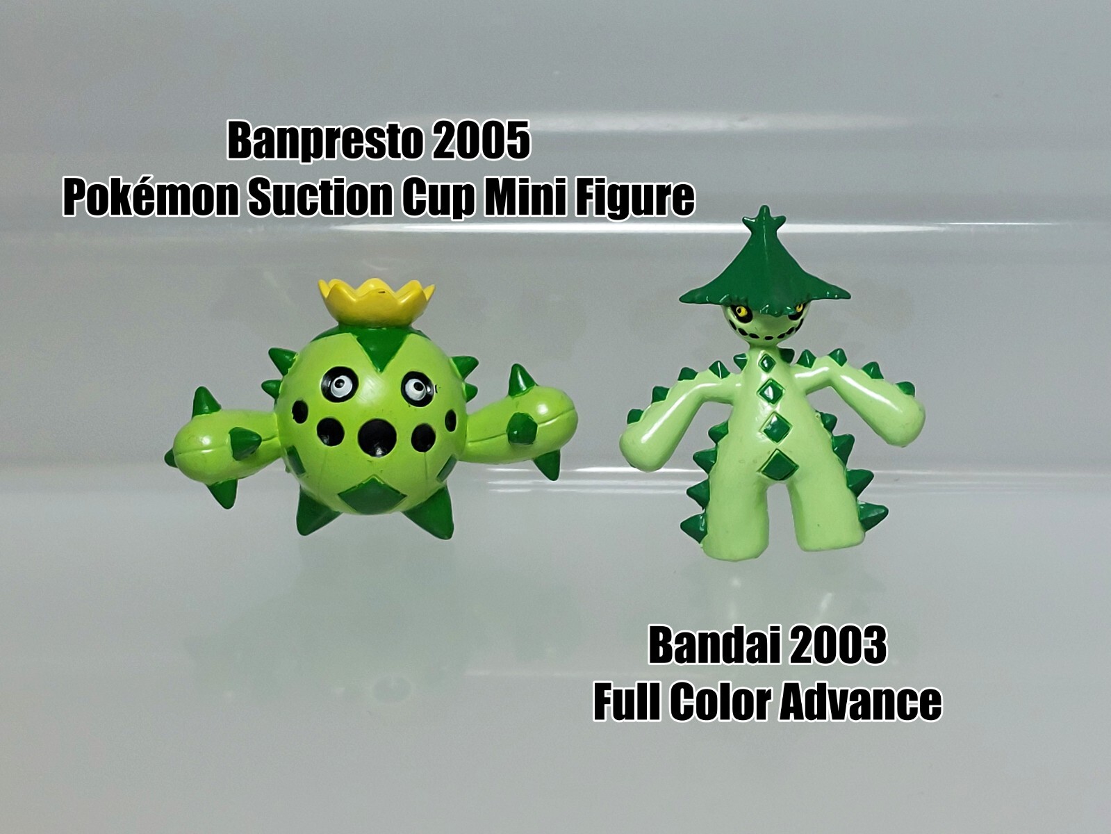 Pokemon Figure Cacturne FC Adv Bandai & Cacnea Suction Cup Banpresto 0.9-1.2in