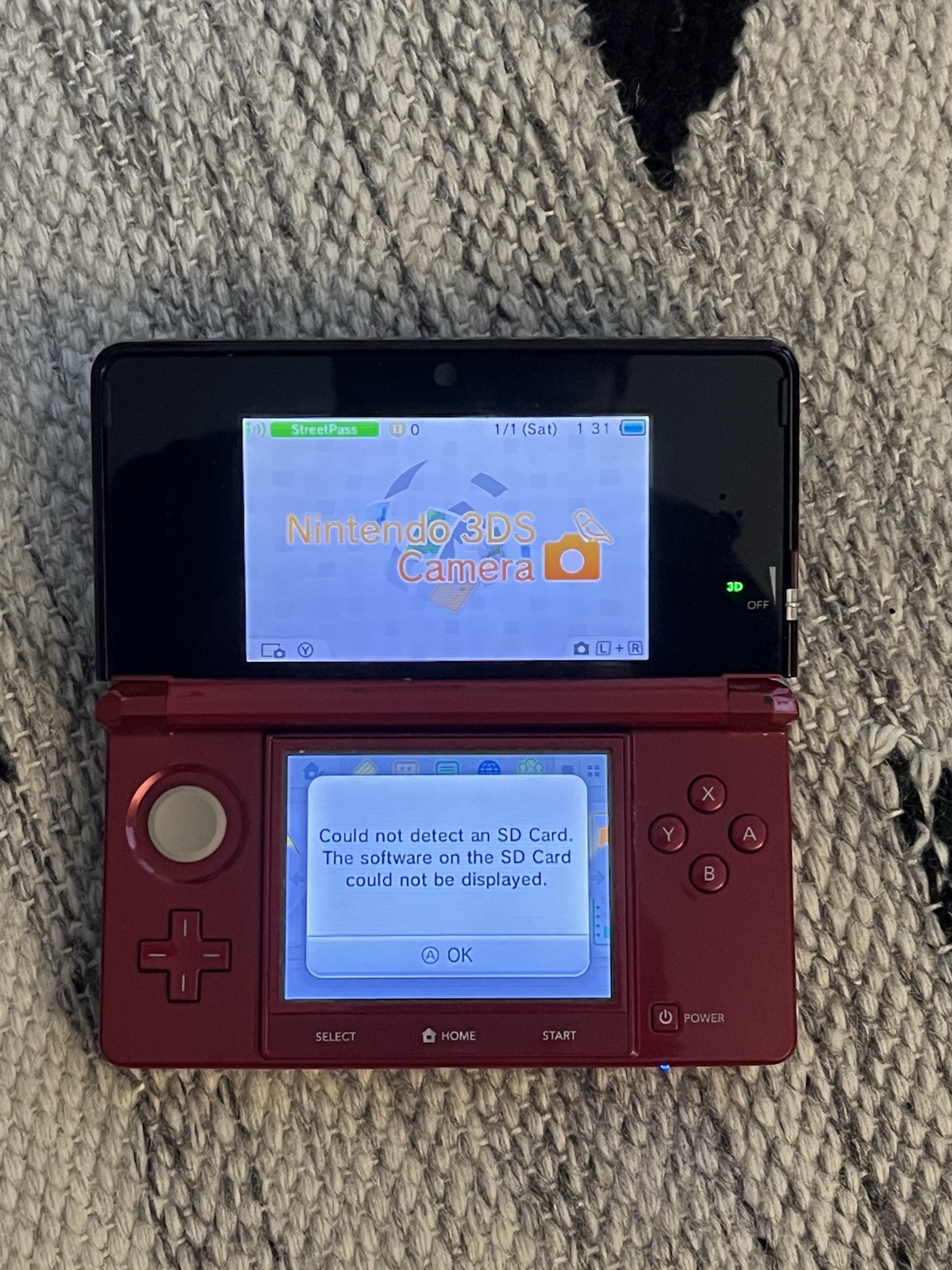 Nintendo DS 3DS in Red with Mario Case and Super Mario Maker Game