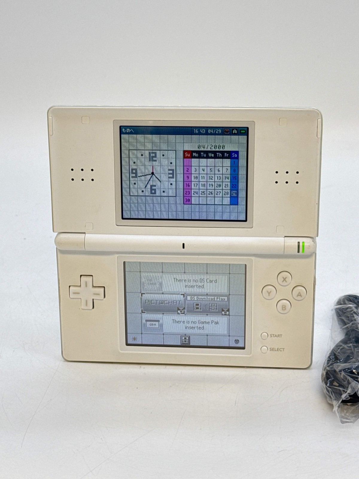 Nintendo DS Lite USG-001(JPN) Polar White Handheld Console w/ Stylus & Charger