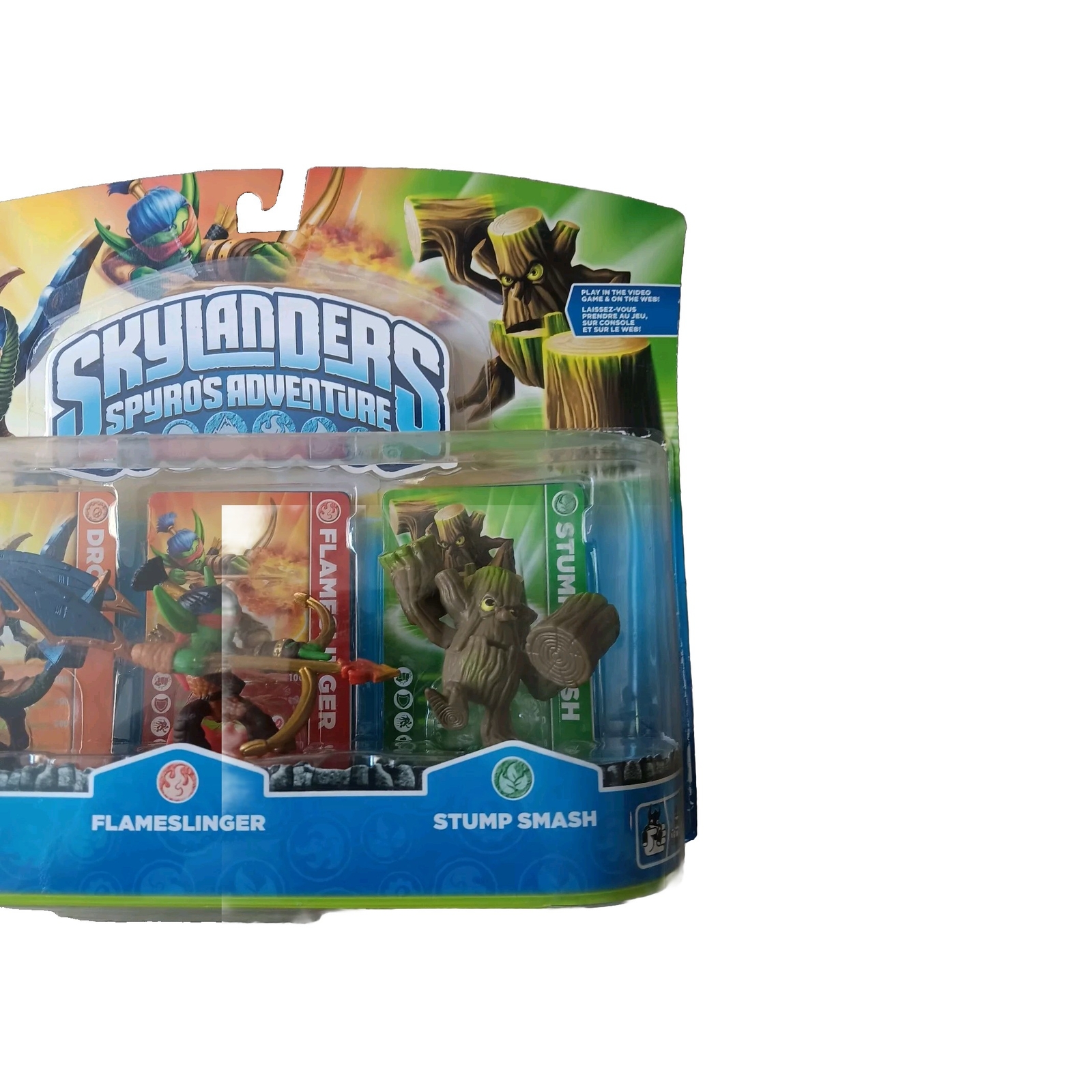 Skylanders Spyro’s Adventure 3 Pack Drobot Flameslinger Stump Smash New Loose