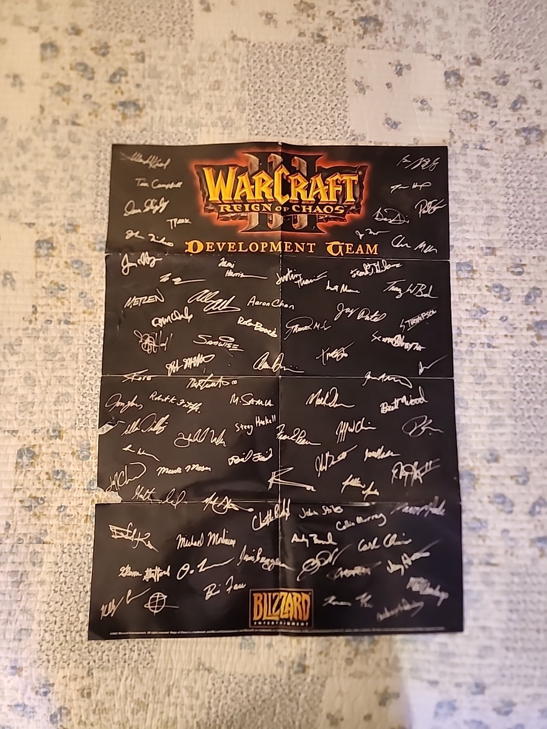 2002 Warcraft III Reign of Chaos Blizzard Entertainment Development Team Poster