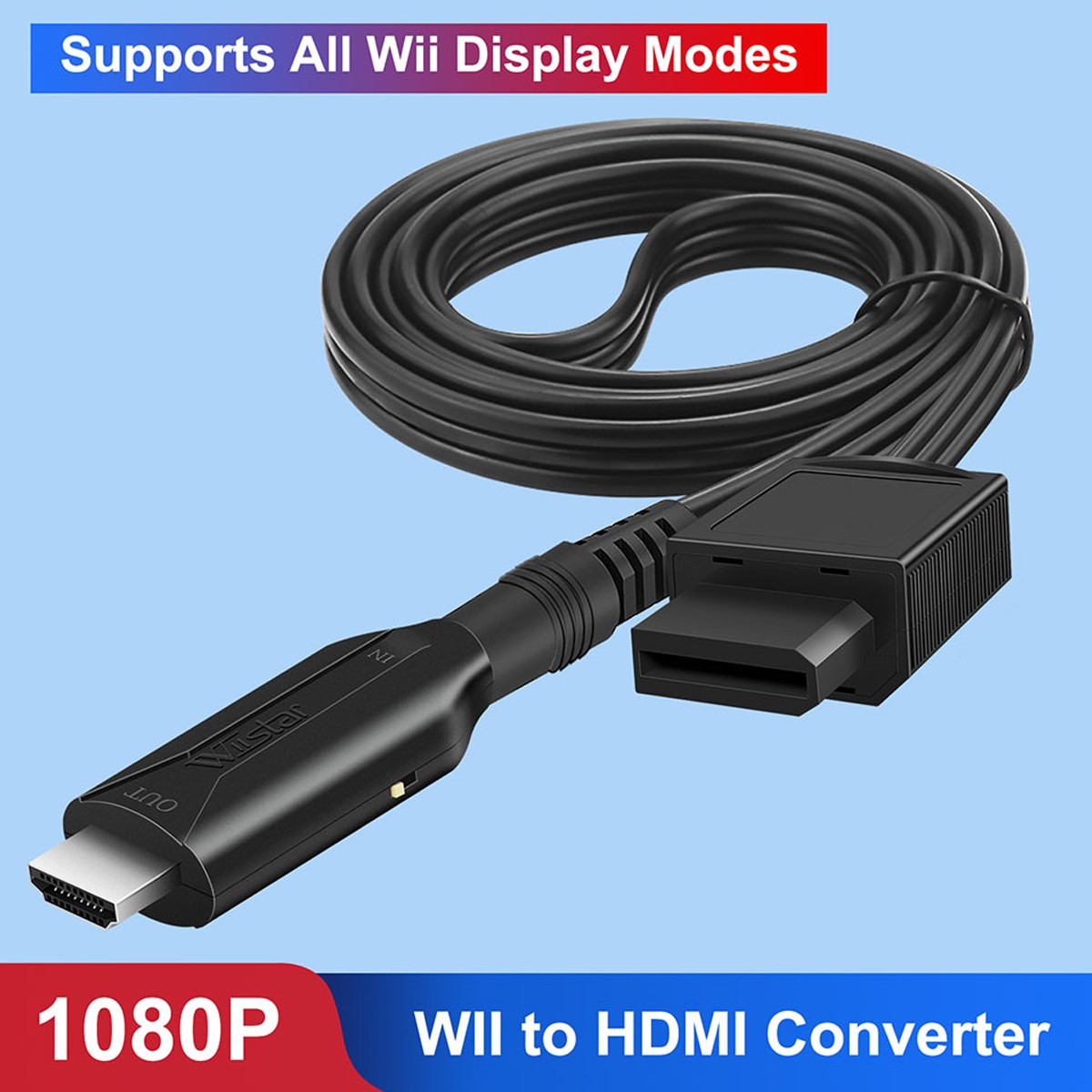 Wii to HDMI Adapter Converter Cable Full HD 1080P/720P Plug & Play for HD TV PC