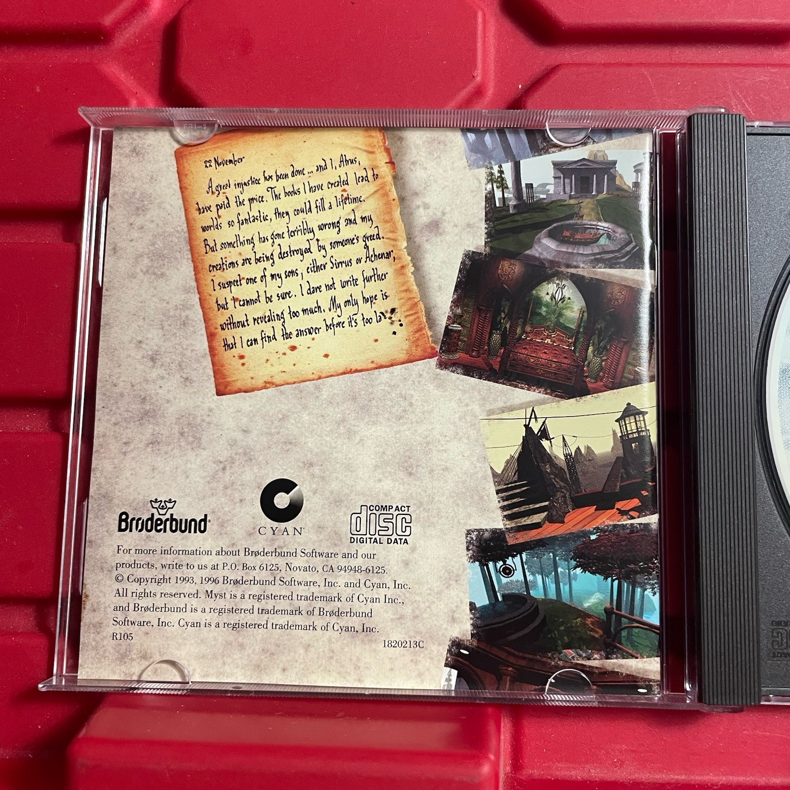 Myst Windows PC CD Disc With Users Manual Windows 95 Pre Owned Vintage 1994
