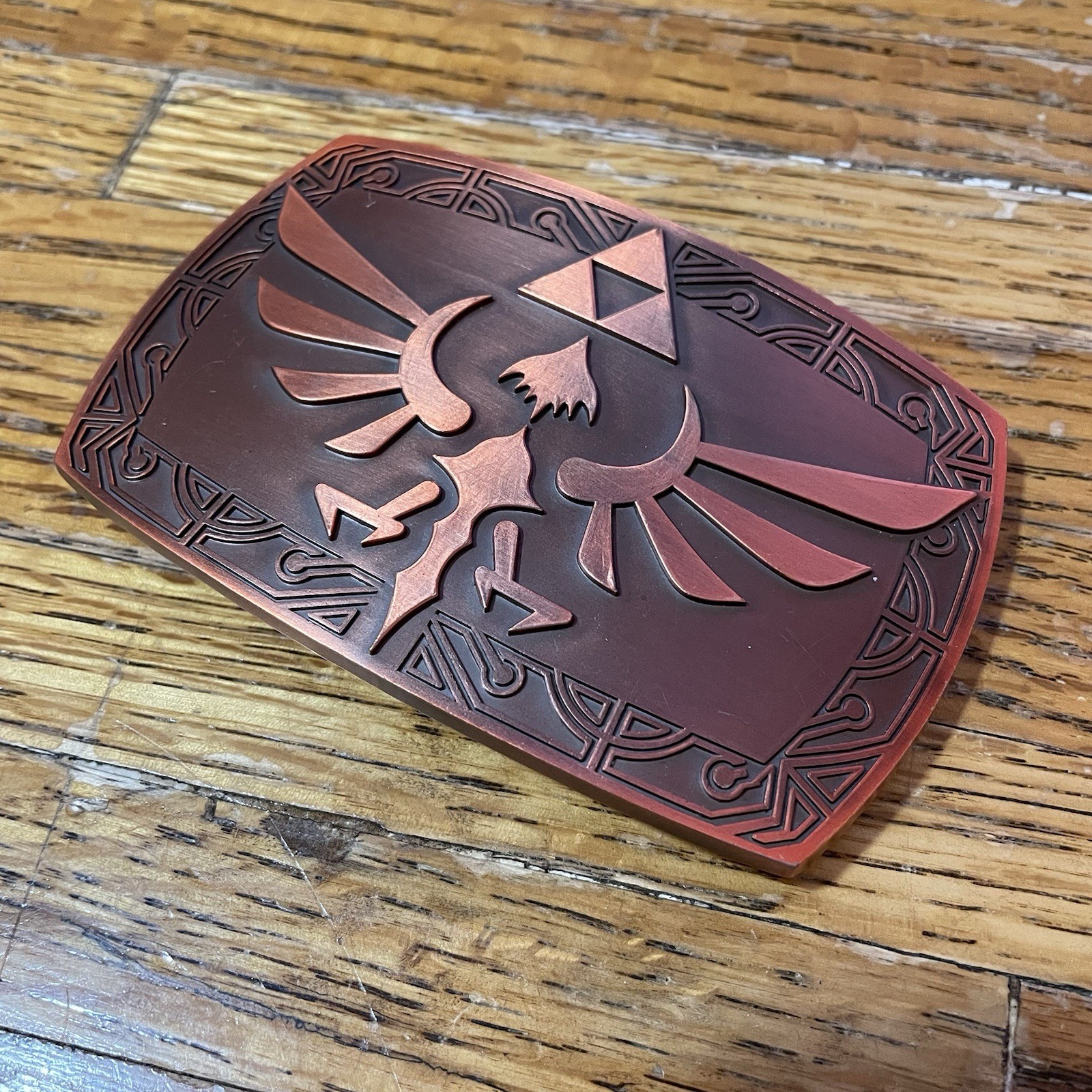 Legend of Zelda Skyward Sword Belt Buckle 4.25”x2.75” Bronze Toned Nintendo 2013