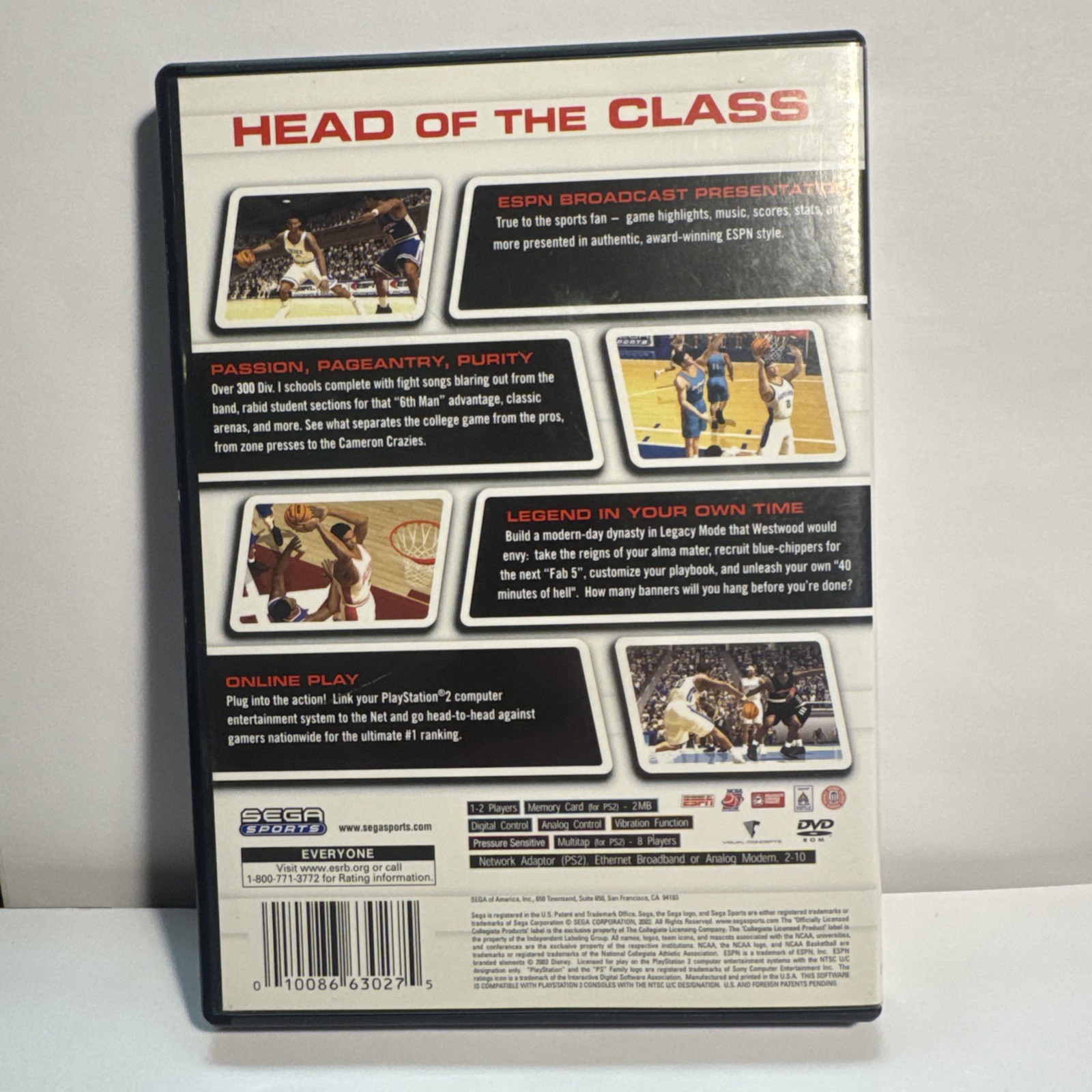 NCAA College Basketball 2K3 Game PlayStation 2 PS2 Complete Tested Manual