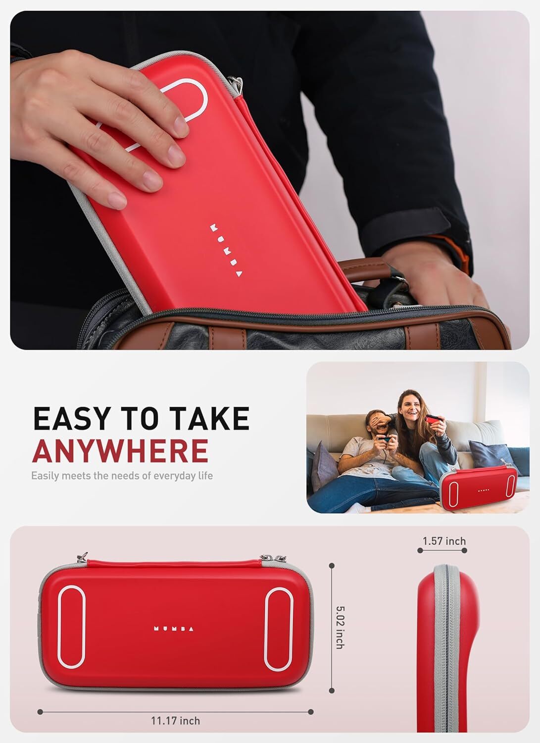 Mumba Carrying Case for Nintendo Switch 2 +12 Game Cartridge Slot Portable Bag