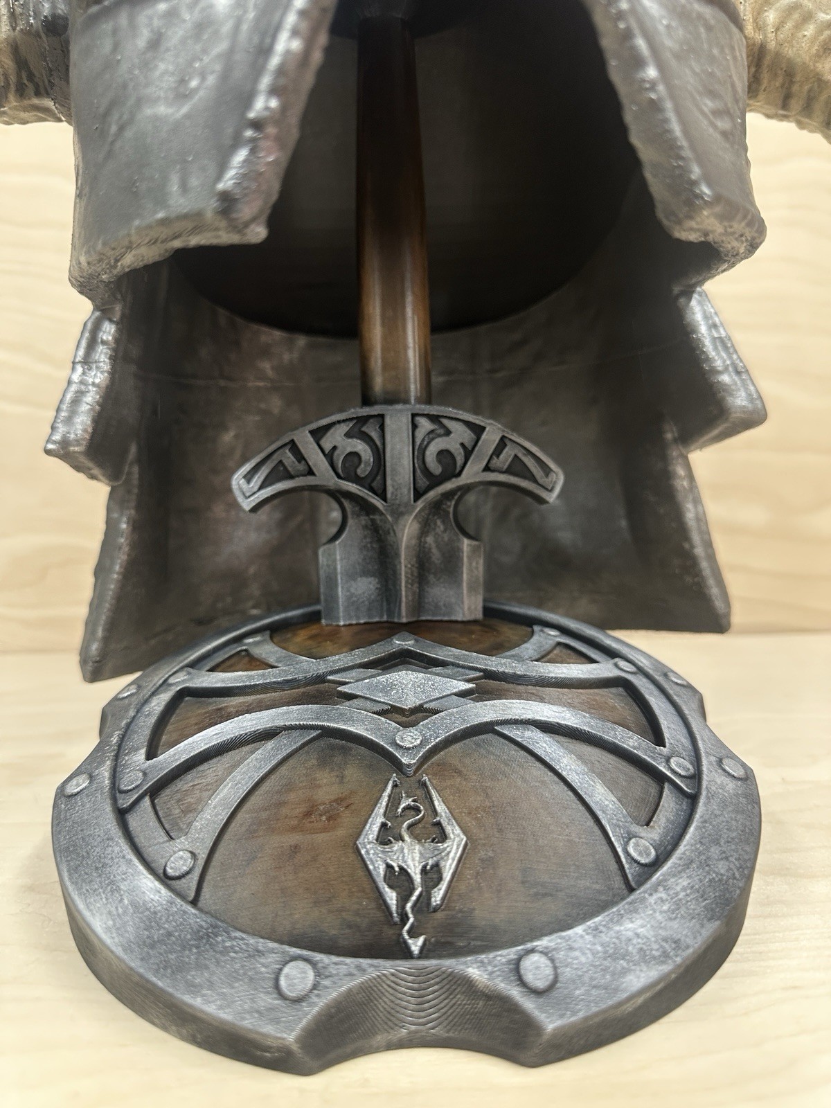 Skyrim Dragonborn Helmet Handpainted Custom Replica With Stand (Made To Order)