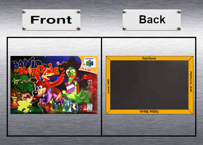 Banjo – Kazooie Video Game Box Art *N64* High Quality Magnet / Set