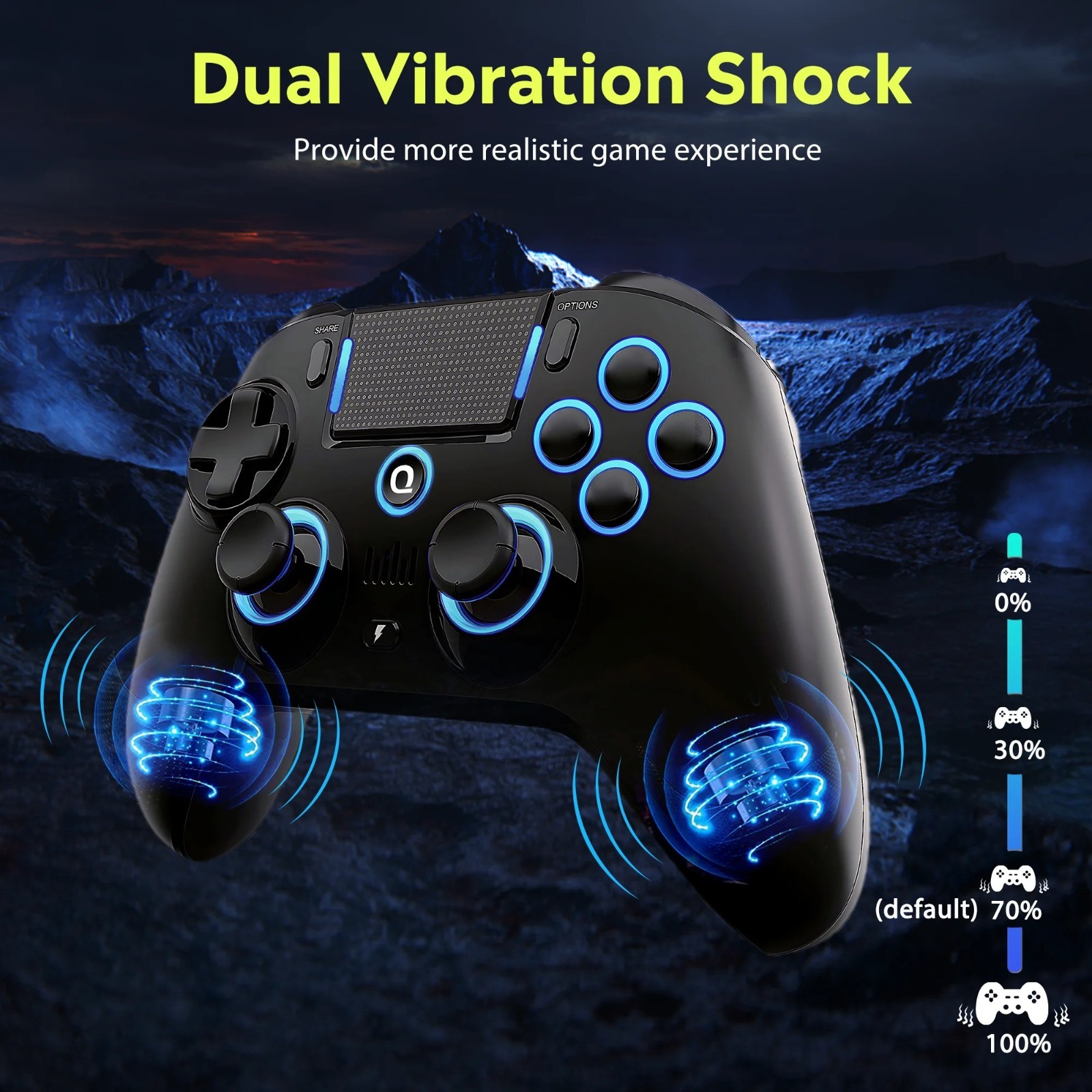 QRD Spark N5 Wireless Controller PS4 PS3 PC iOS Android Hall Joystick Vibration