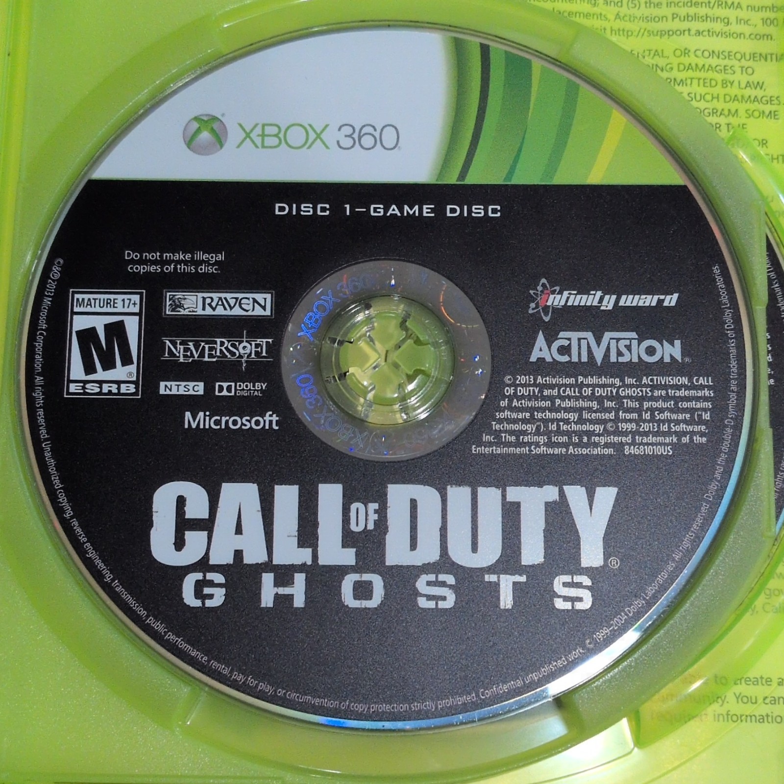 Call of Duty: Ghosts (Xbox 360, 2013) Complete w/ Manual – Tested Works