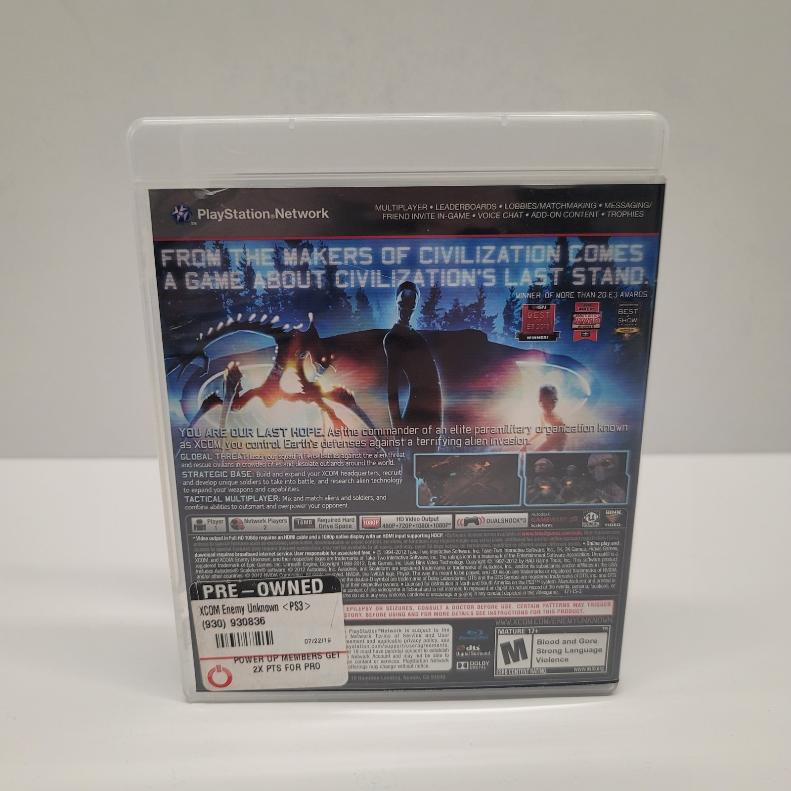 XCOM: Enemy Unknown (PS3 Sony PlayStation 3) Tested CIB Complete w Manual