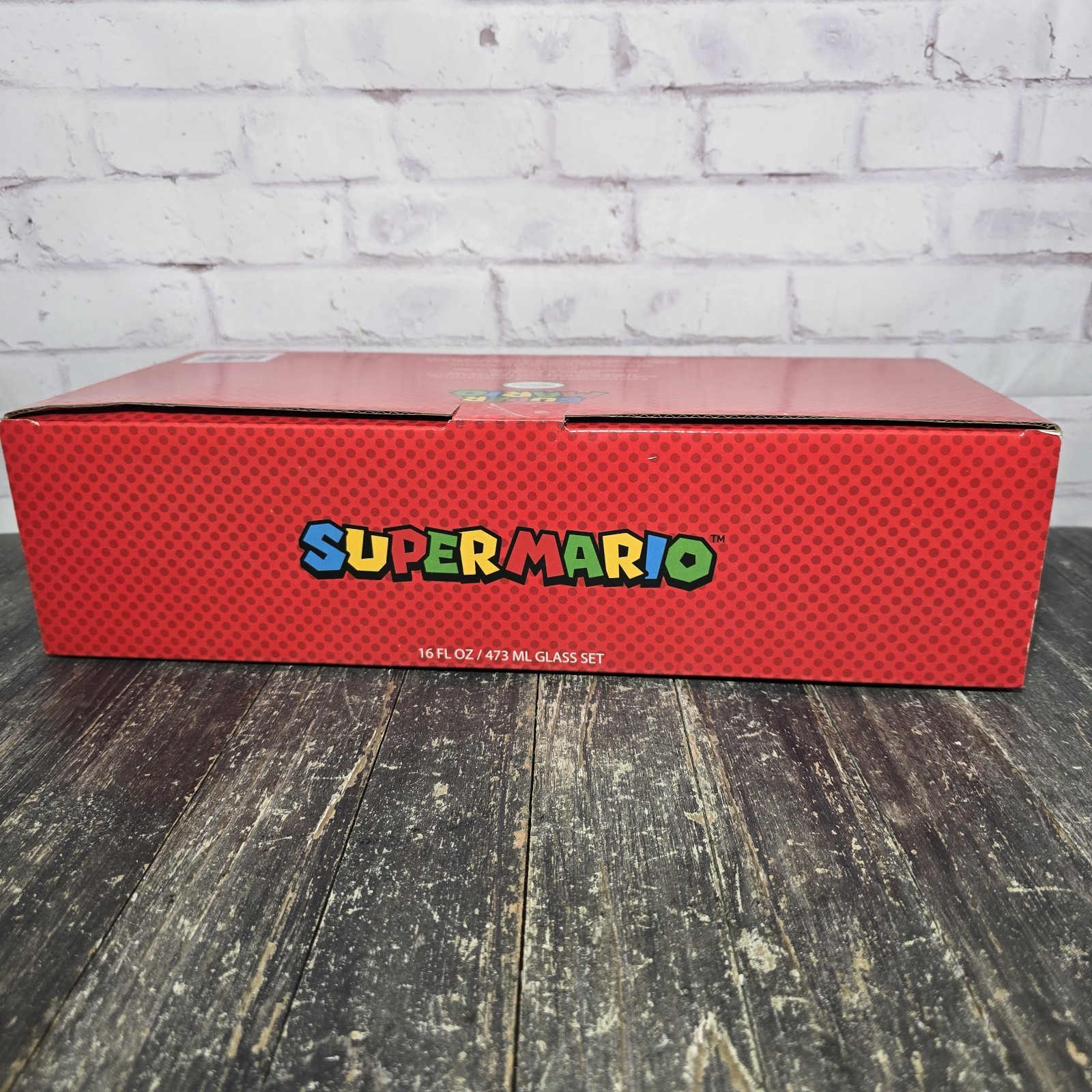 New Super Mario Bros Collectible 4pcs Glass Set 16 FL OZ