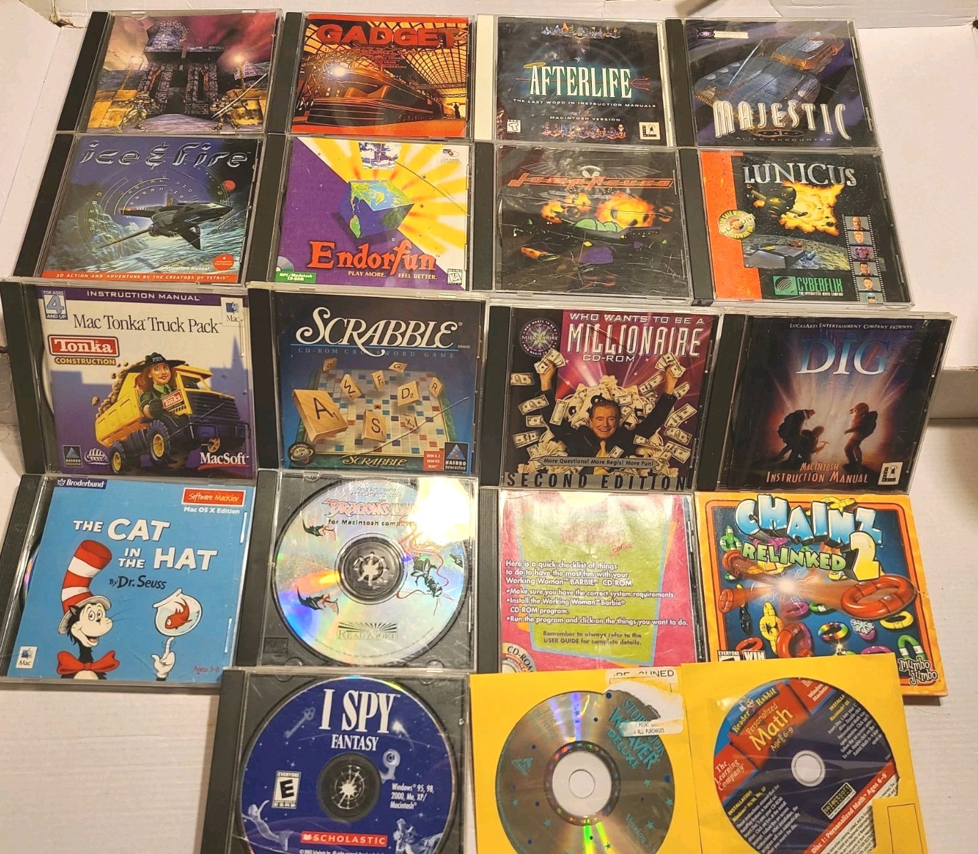 50 Macintosh Mac Video Game LOT 200 Program Arcade+Learning Educational Software
