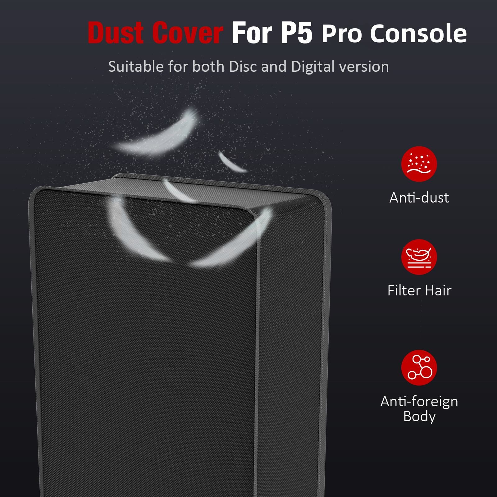 Dust cover for PS5 Pro disc/digital Edition ,washable and scratch-resistant