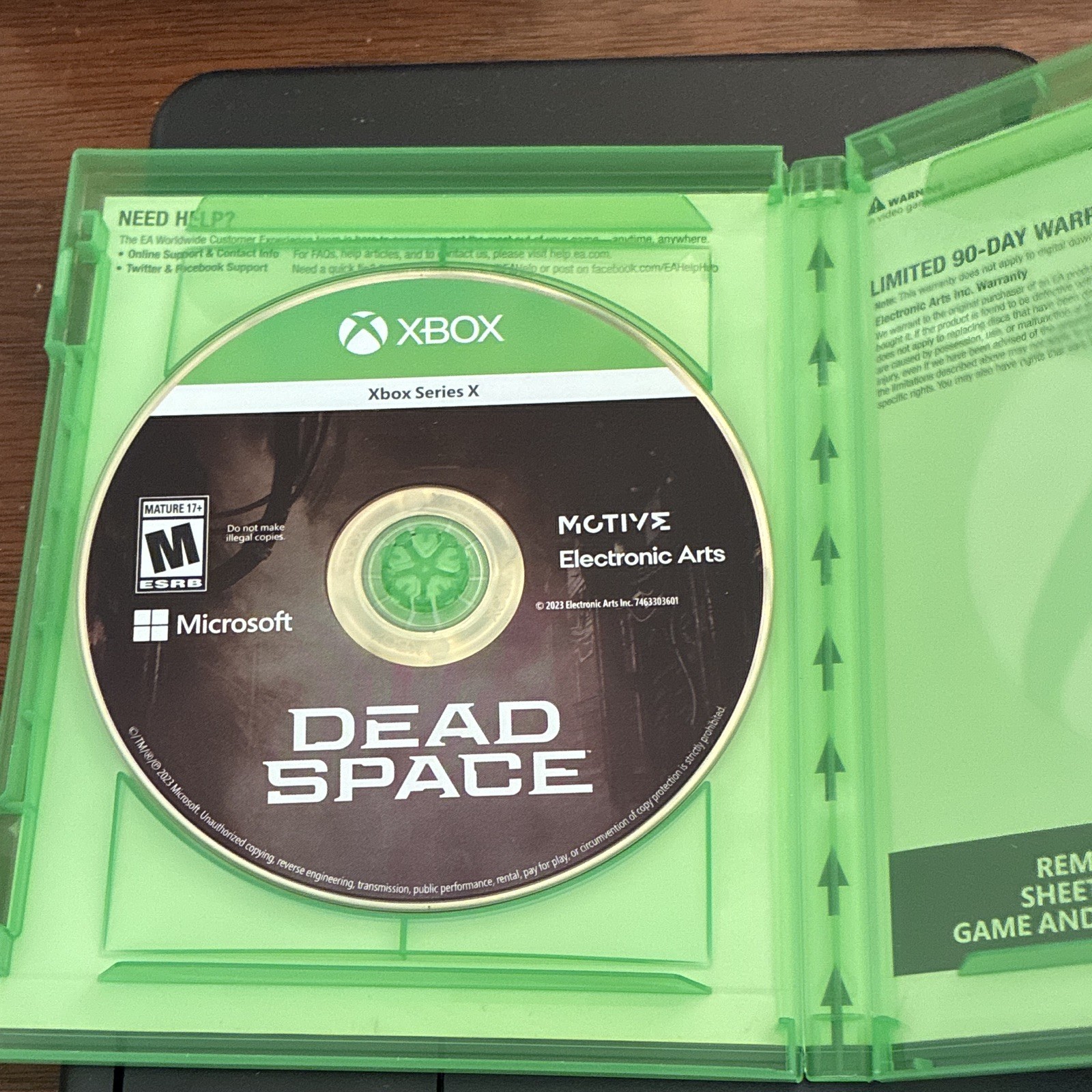 Electronic Arts Dead Space Xbox Series X M Mature 2023 Sci-Fi Horror Manual NTSC
