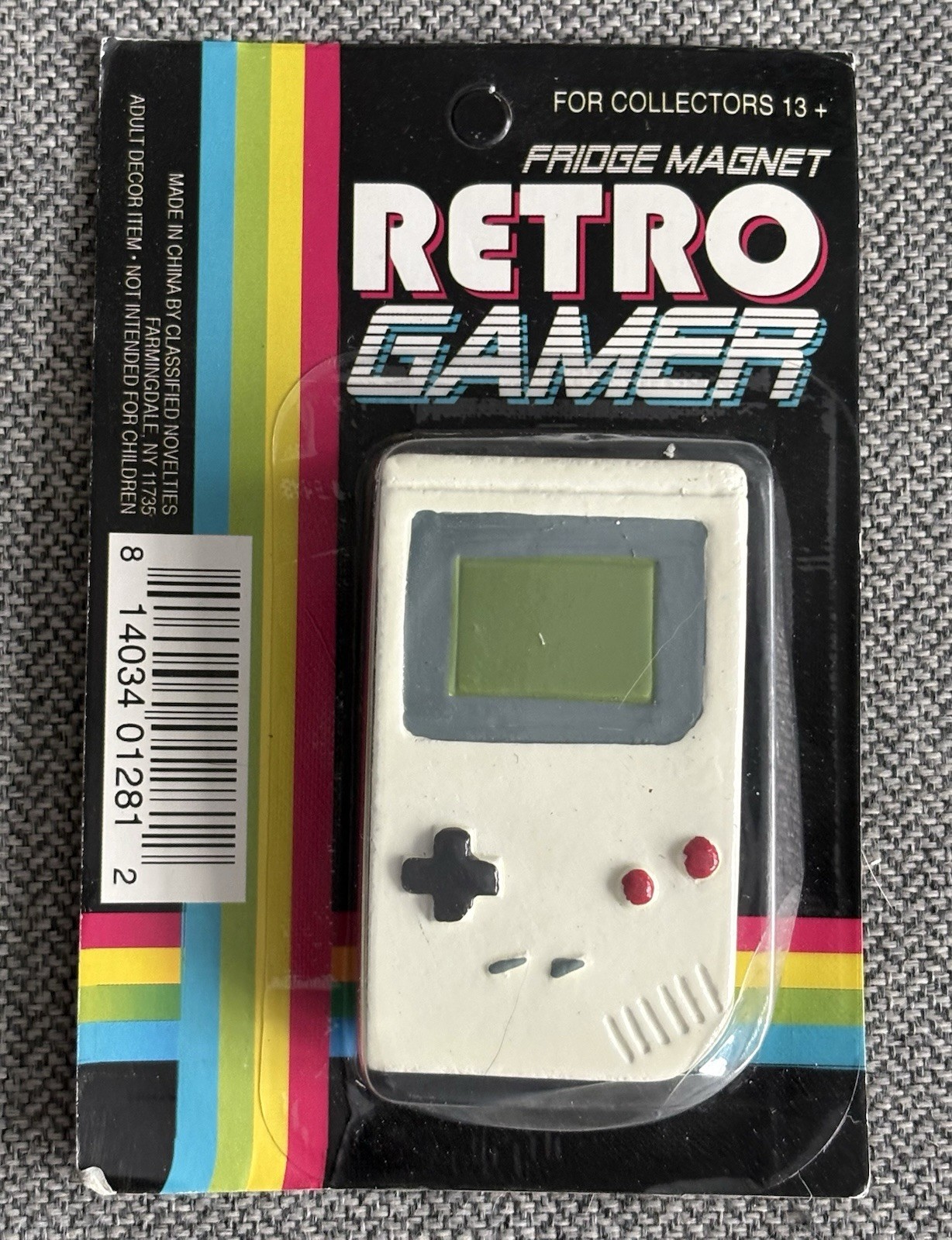 “Retro Gamer” fridge magnet designed to look like a classic Game Boy