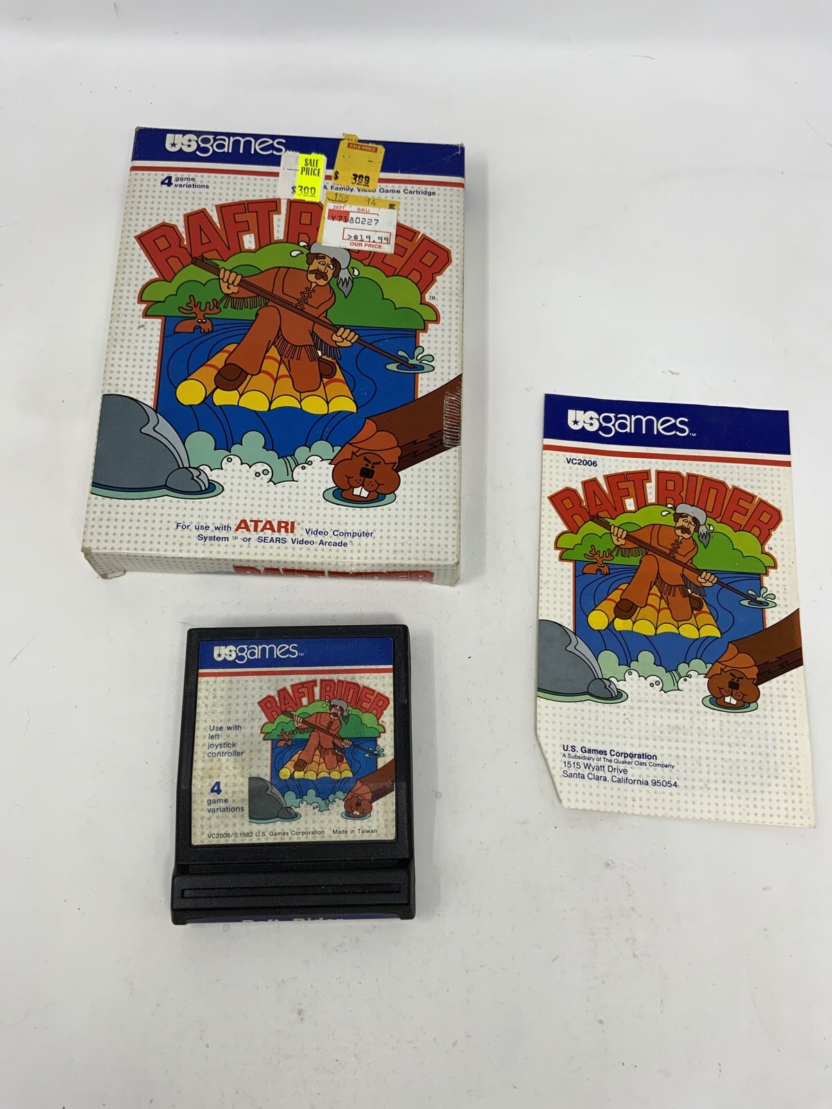 Raft Rider (Atari 2600, 1982) Complete In Box Tested And Working