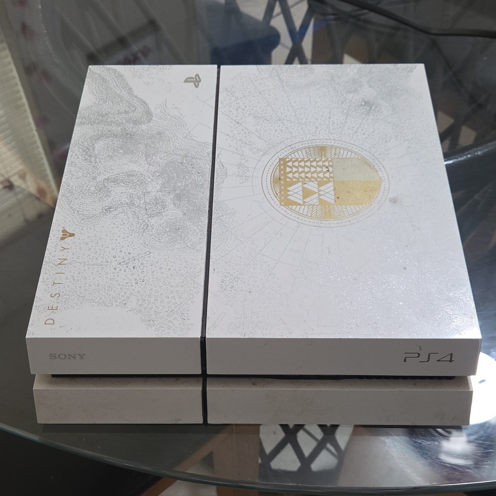 Sony PlayStation 4 500GB White/Gold Emblem Console Wi-Fi HDMI Destiny Edition