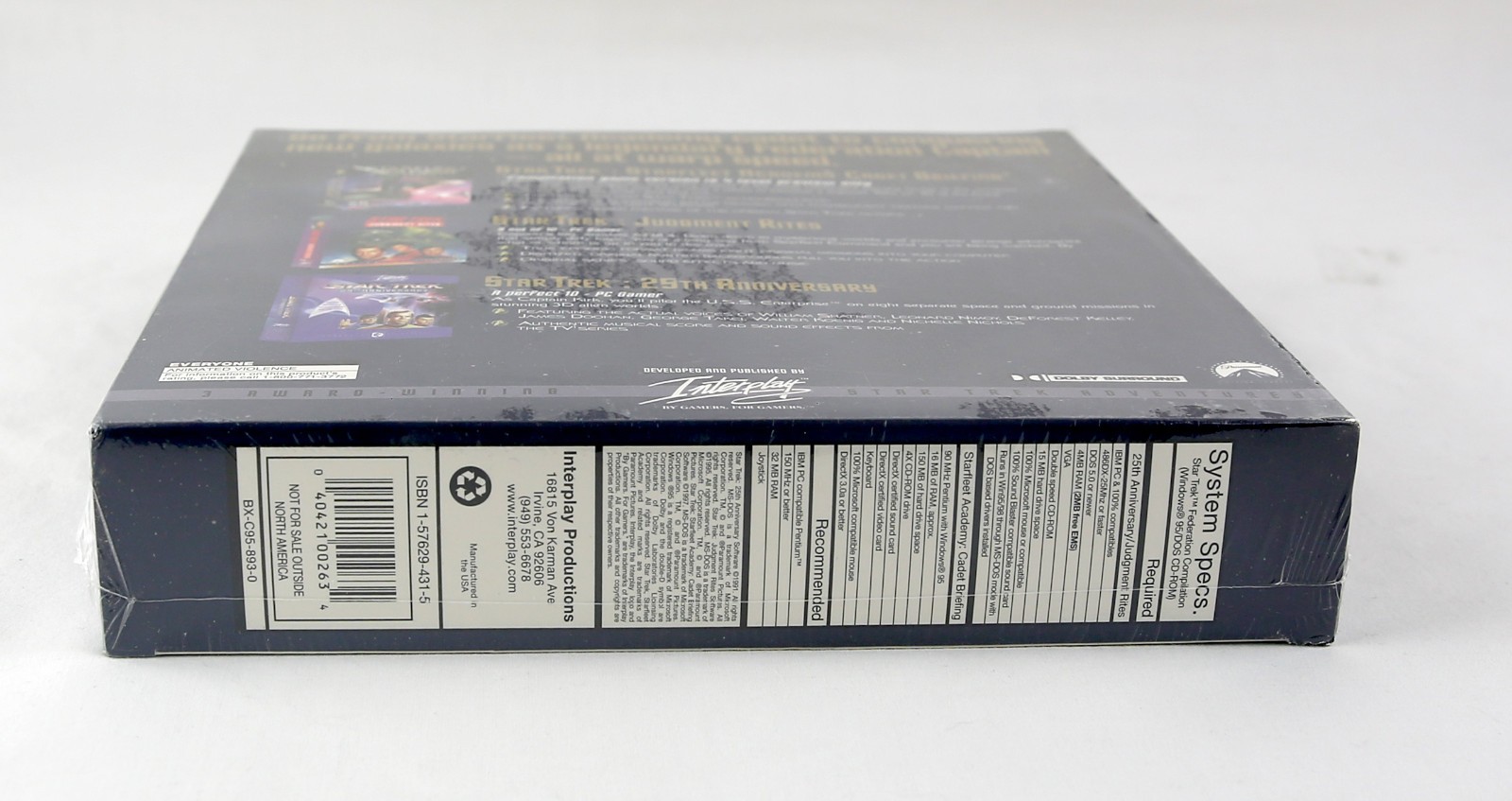 SEALED LOT Star Trek Game Lot with Interplay Production Hat RARE Big Box PC