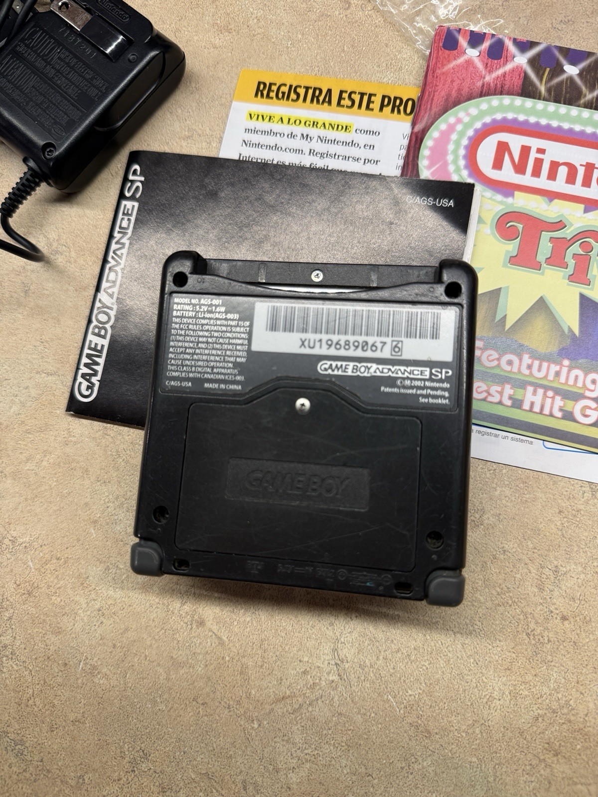 Nintendo Game Boy Advance SP AGS-001 Platinum CIB Clean – Tested And Working