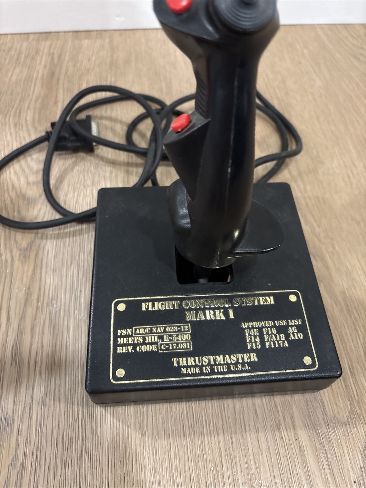 Vintage Mark 1 Flight Control System w/ Box Thrustmaster Joystick
