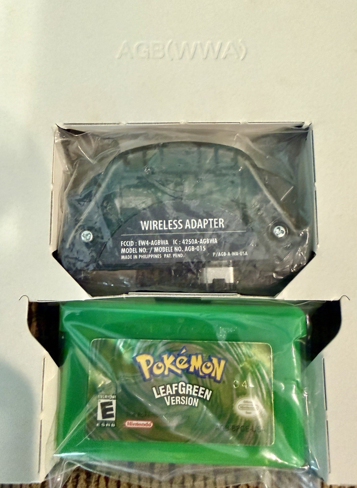 Pokemon Leaf Green CIB Nintendo Gameboy Advance GBA COMPLETE Adapter Box Game