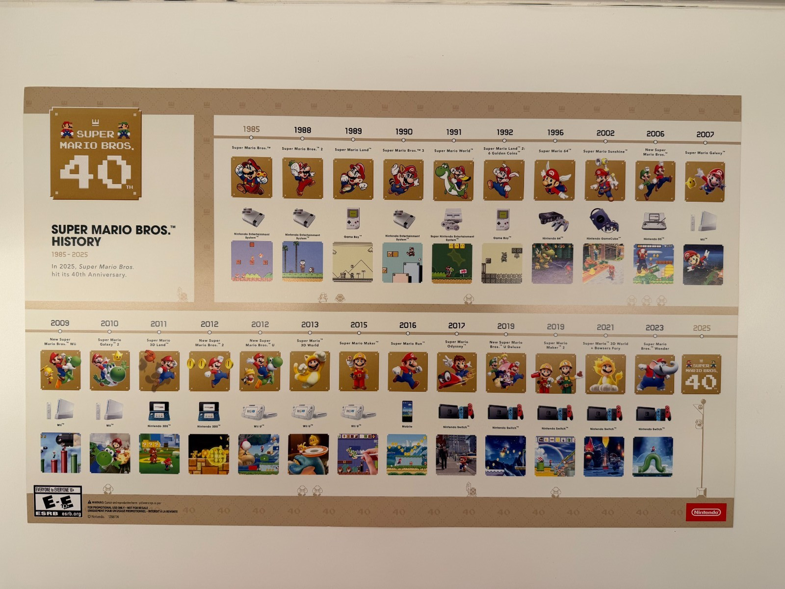 Super Mario Bros. 40th Anniversary/Mario Galaxy Exclusive Target DS Movie Poster