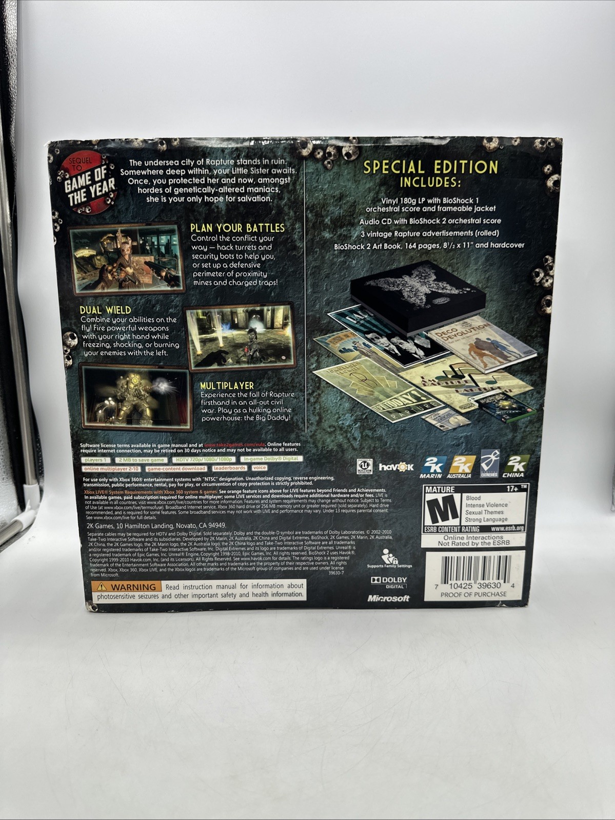 Bioshock 2 Special Edition Xbox 360 NIB Complete With Slipcover – Game Opened