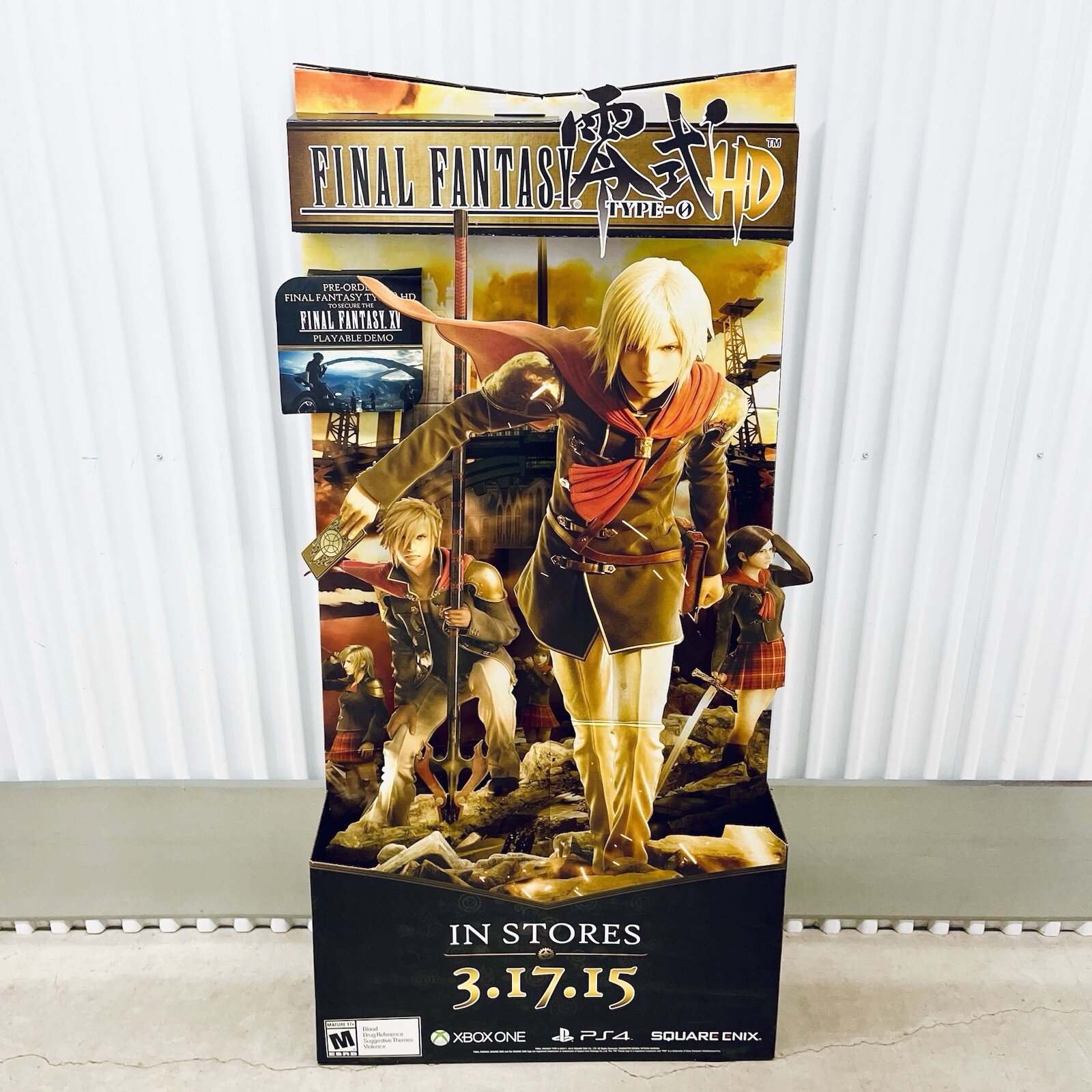 Final Fantasy Type O Standee Store Display XBOX PS4 3D 2015 Game Stop Authentic