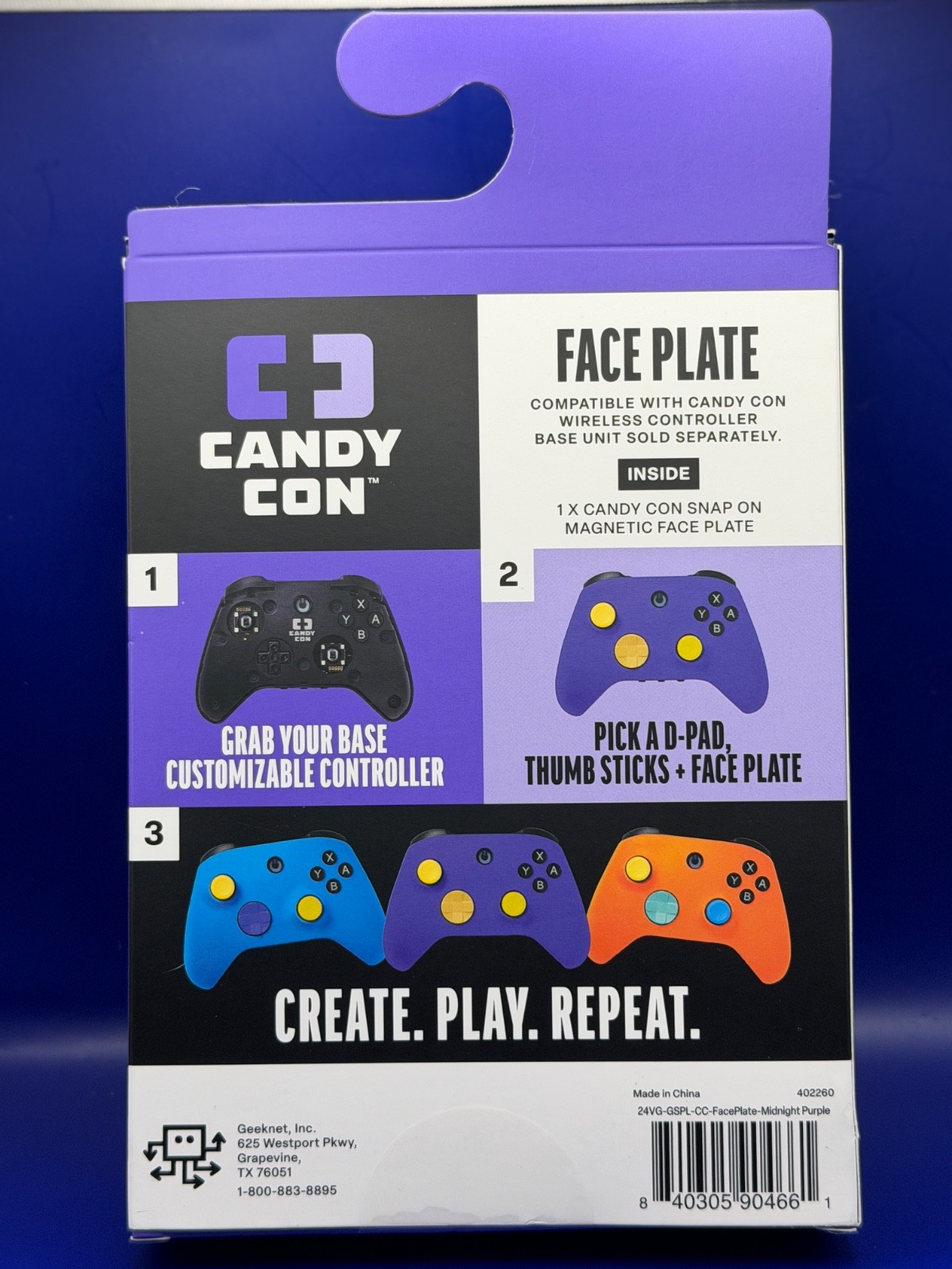 Candy Con Midnight Purple Face Plate GameStop Exclusive New Switch PC Tested
