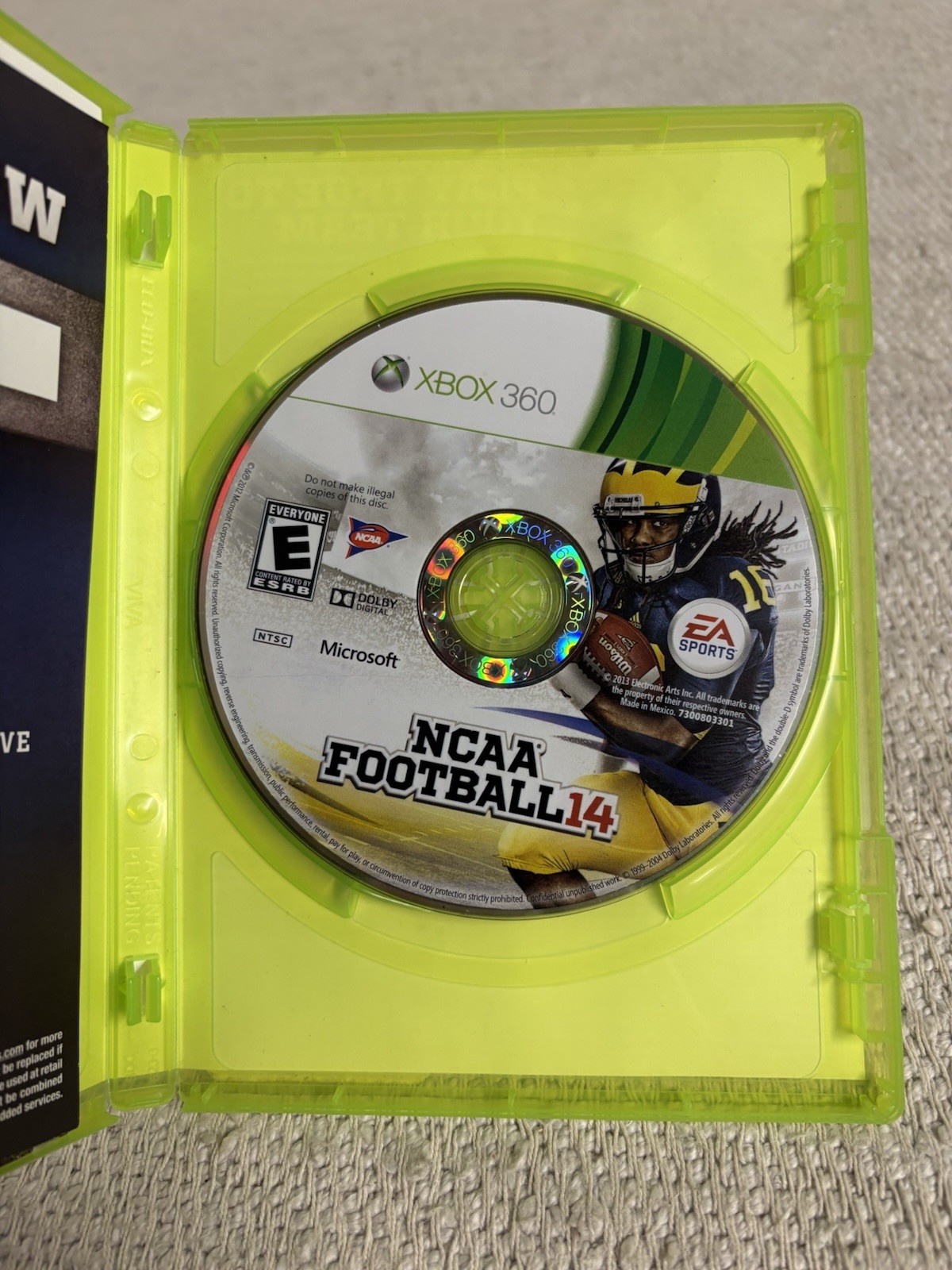 NCAA Football 14 (Microsoft Xbox 360, 2013) No Manual