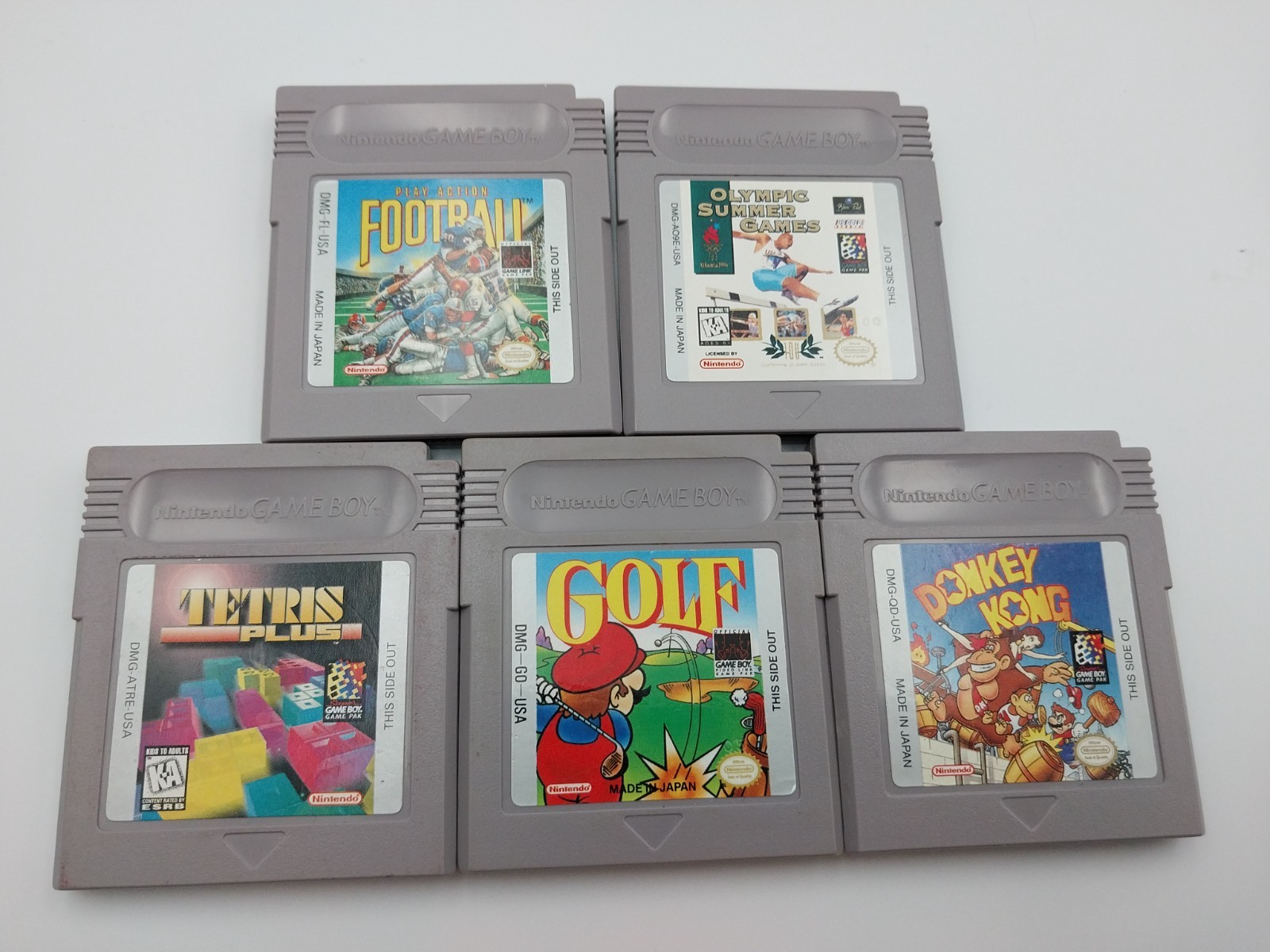 Nintendo Game Boy Original System DMG-01 Gray Bundle w/ 5 Games Cleaned & TESTED