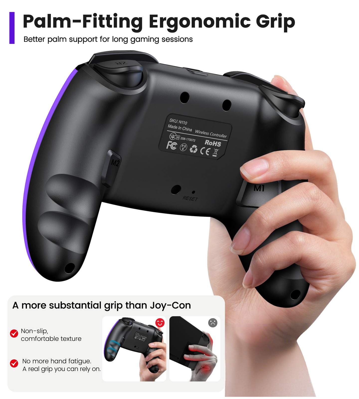 Wireless Pro Switch 2 Controller for Switch 2/Switch/Lite/OLED/Android/iOS