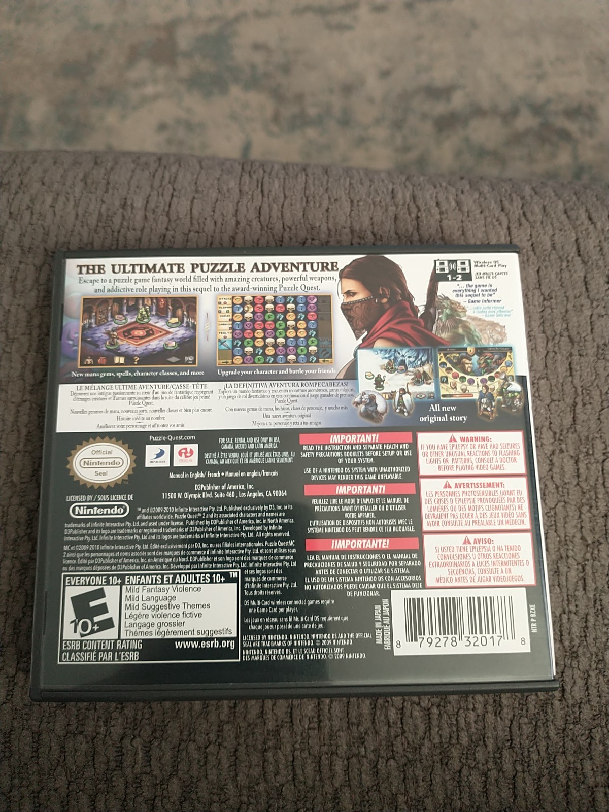 Puzzle Quest 2 (Nintendo DS, 2010) Complete With Box And Manual Clean /Mint