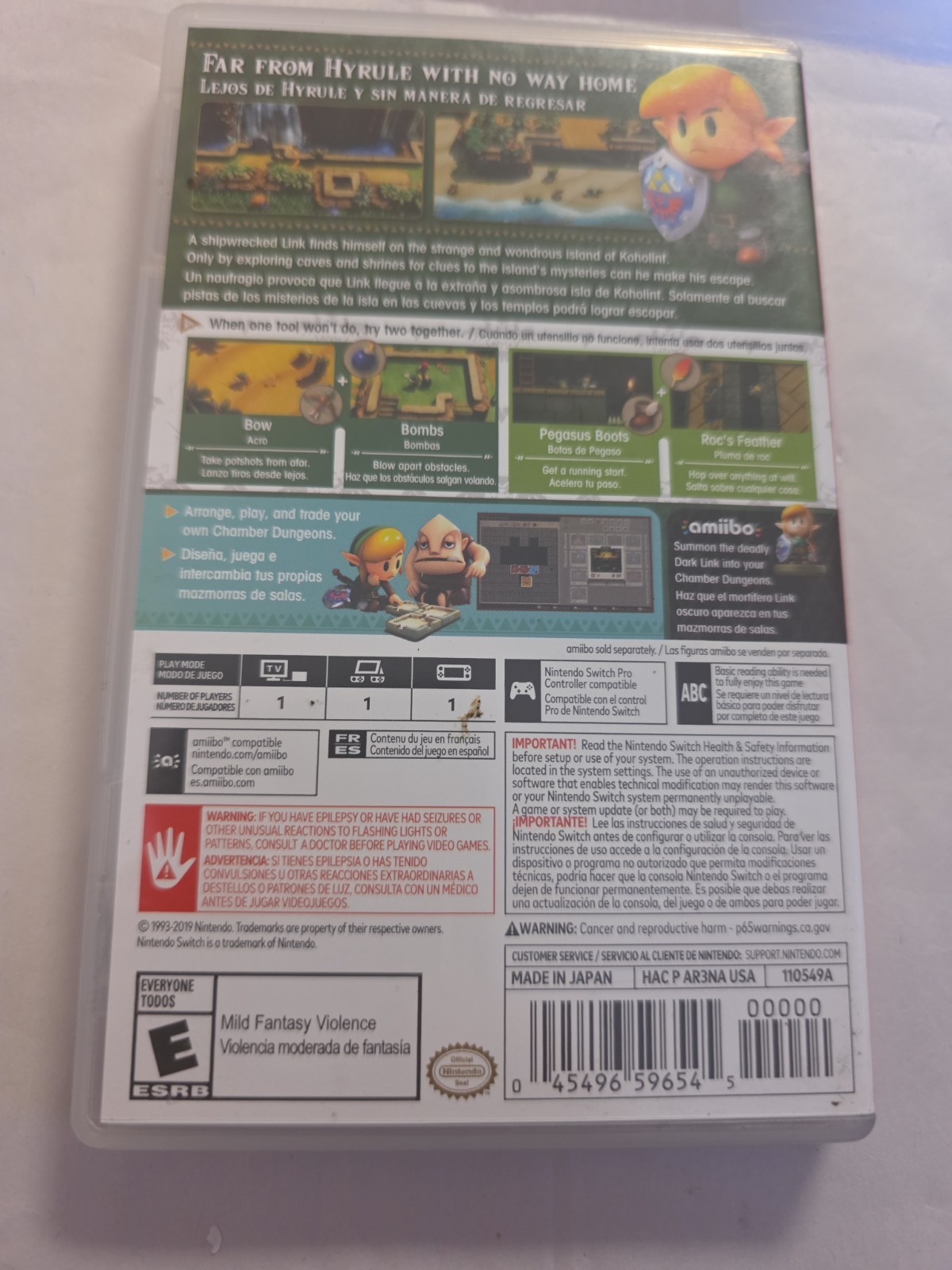 Zelda Link’s Awakening (Nintendo Switch, 2019) CIB Complete Tested