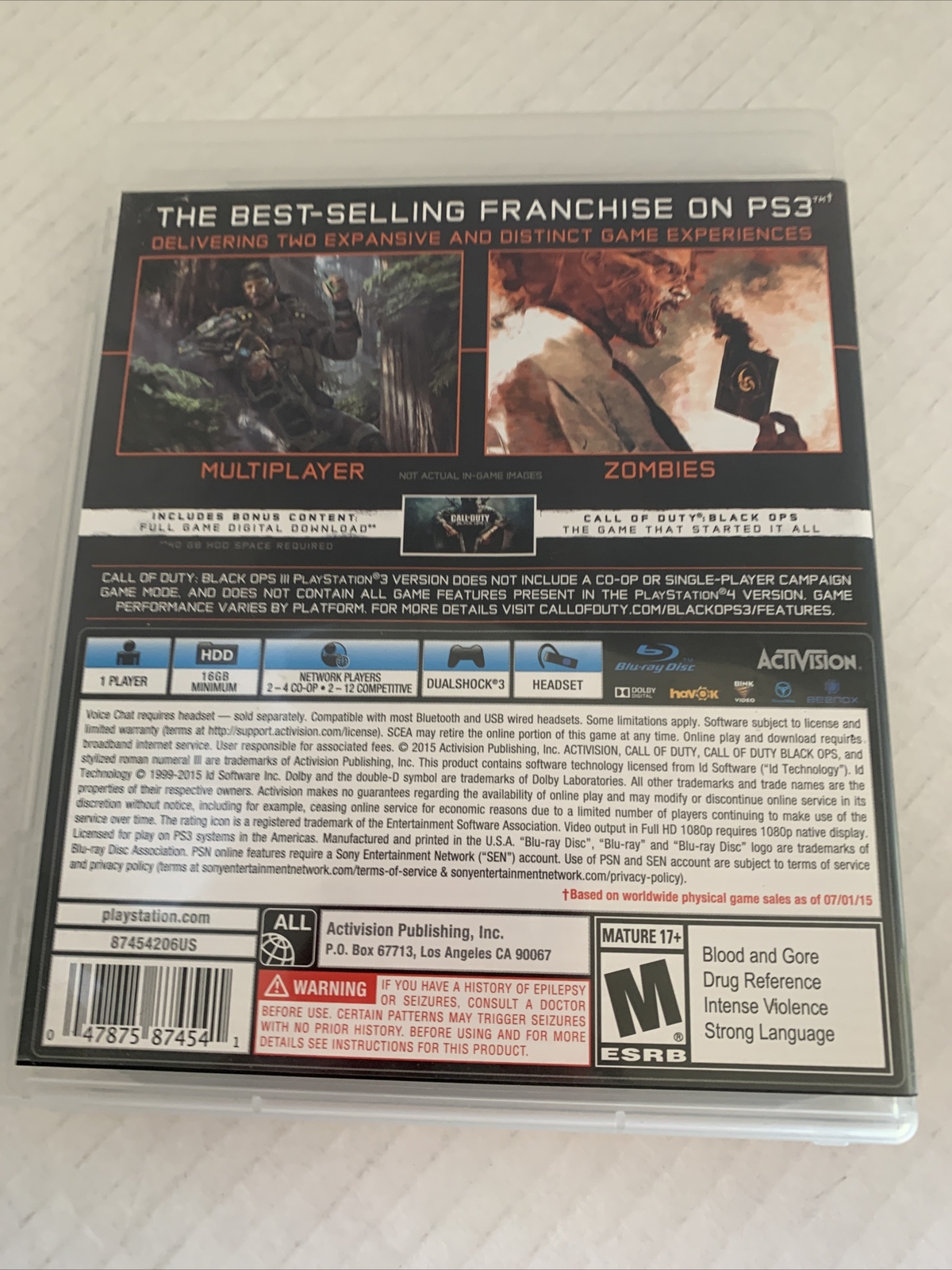 Call Of Duty Black Ops 3 & Mortal Kombat VS DC Universe PS3 Lot ForPlaystation 3