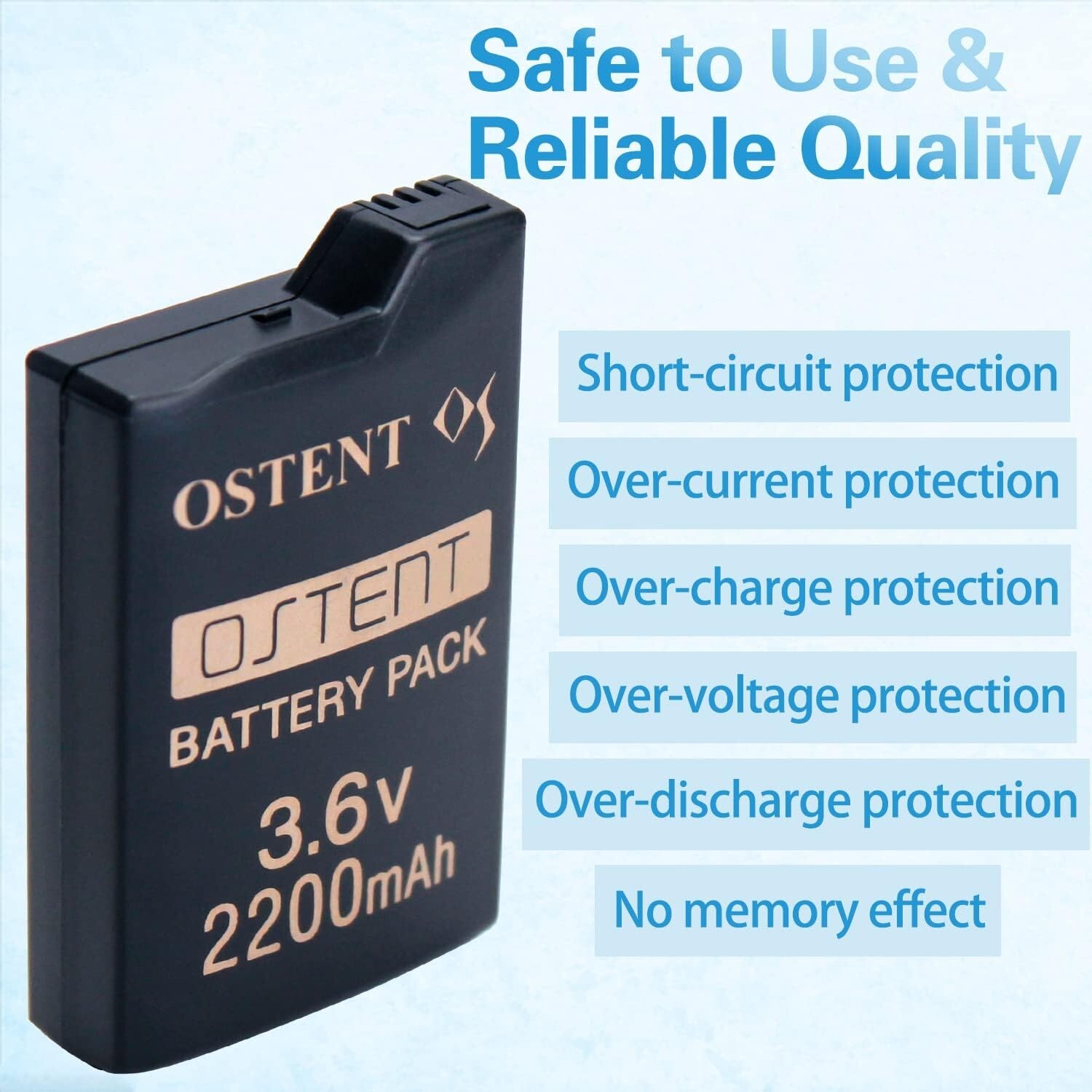 OSTENT 2200mAh 3.6V Lithium Ion Rechargeable Battery Pack for PSP 1000