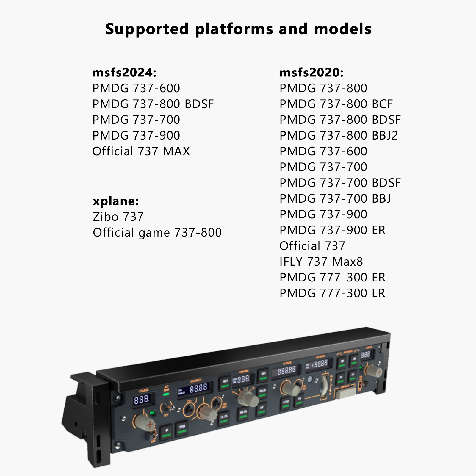 WINWING PAP3 Flight Simplayer MCP Control Panel Simulator FOR PMDG 737/ZIBO iFUy