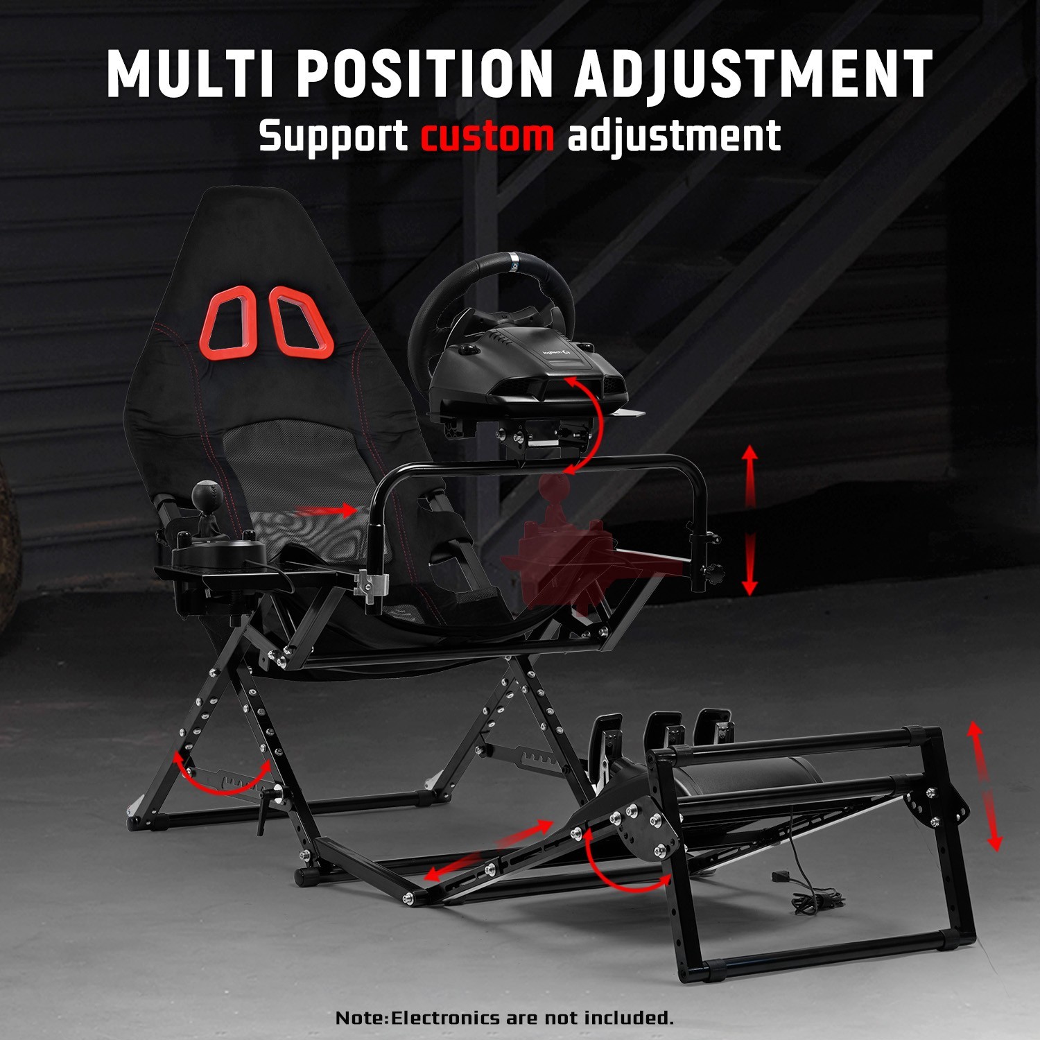 Dardoo Foldable Racing Simulator Cockpit Fit Logitech G923 G29 Moza Thrustmaster