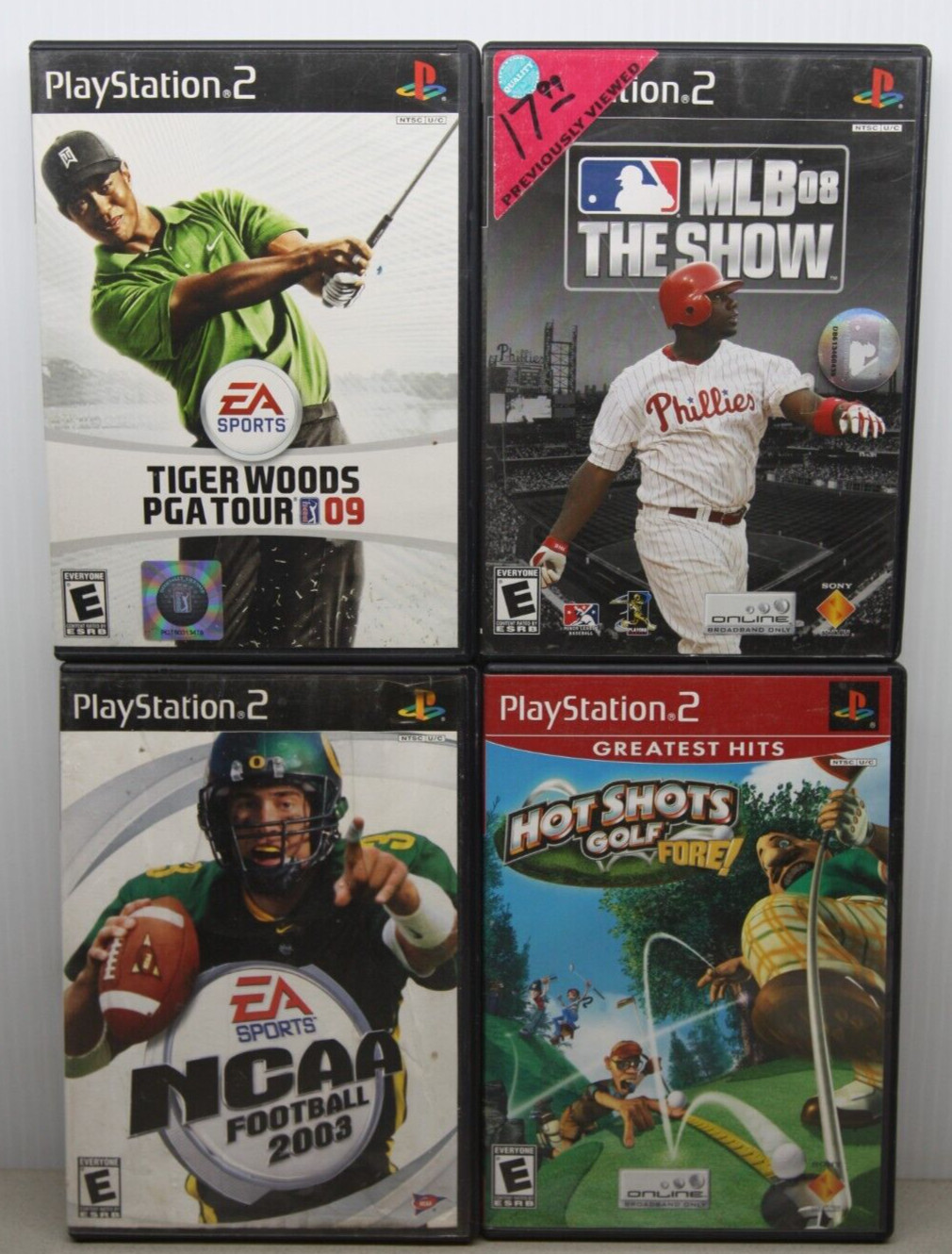 Lot of 7 PS2 Games – MLB Power Pros Madden NCAA 2003 2004 08 Hot Shots Blitz