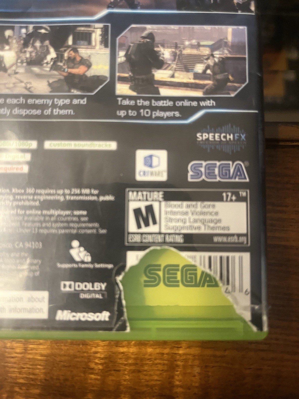 Microsoft Xbox 360 Binary Domain CIB See Pics
