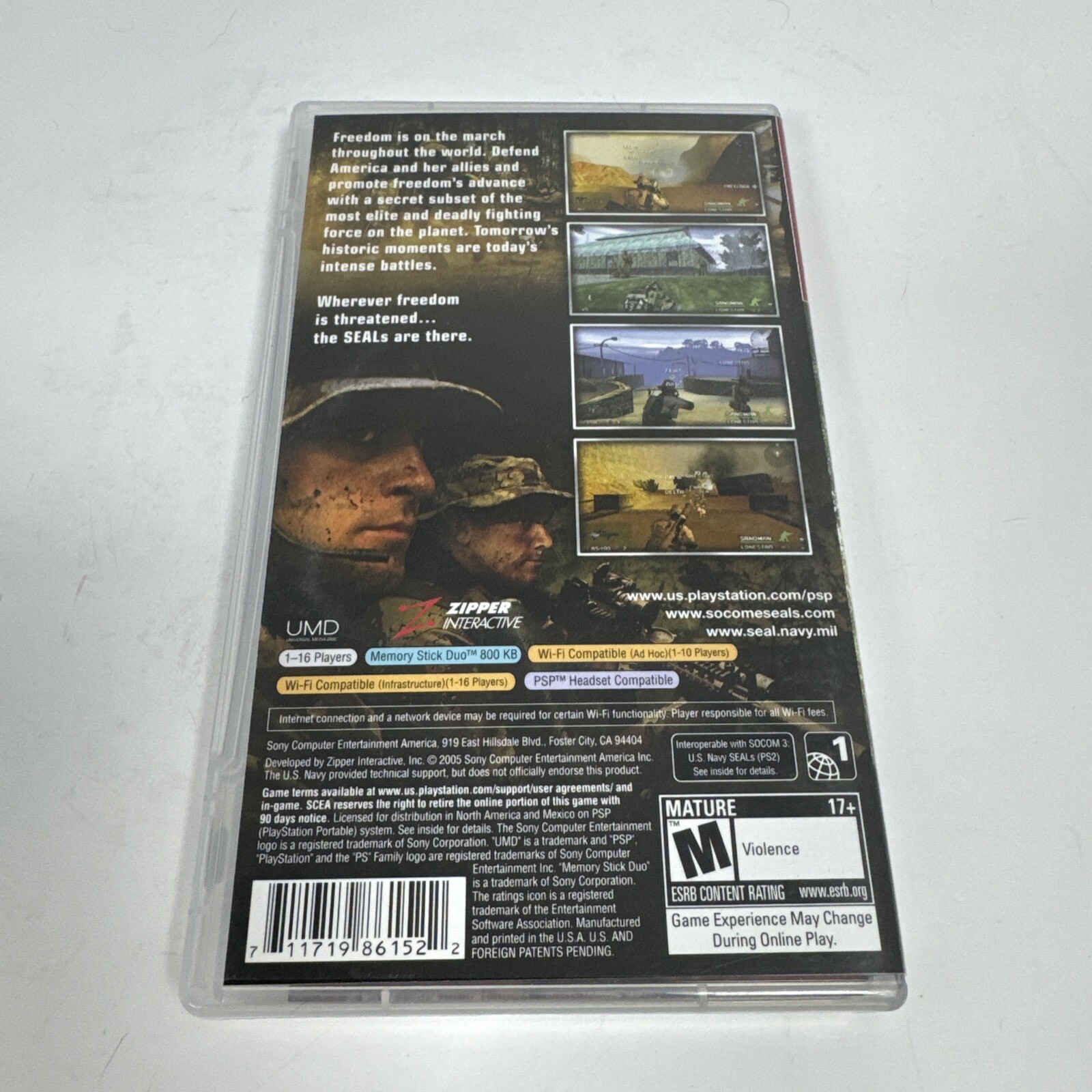 SOCOM: U.S. Navy SEALs Fireteam Bravo (Sony PSP, 2005) Complete CIB