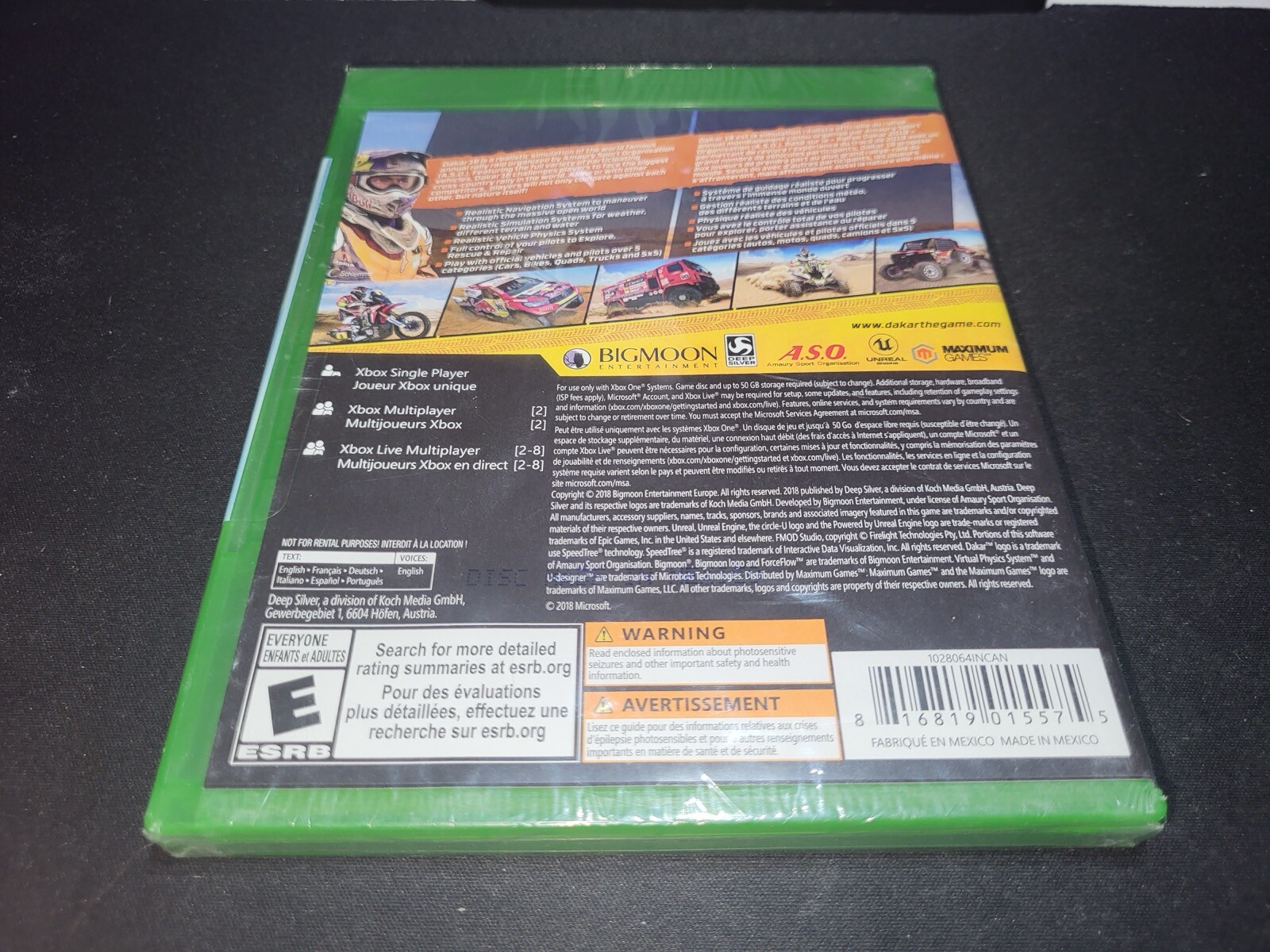 Dakar 18 Racing Deep Silver Microsoft Xbox One BRAND NEW SEALED!