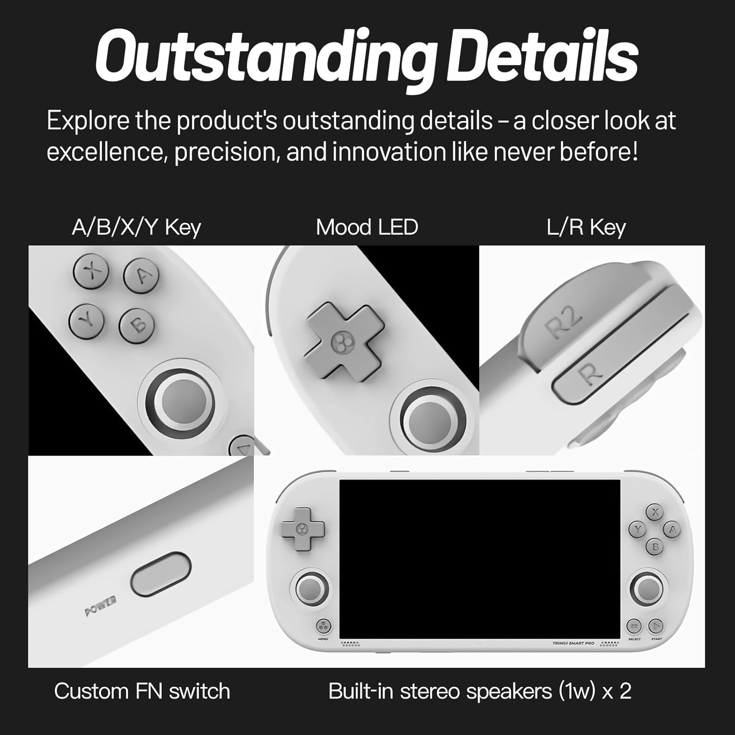 Retro Gaming Delight: Trimui Smart Pro Console – 4.96-Inch LCD, 5000mAh Battery