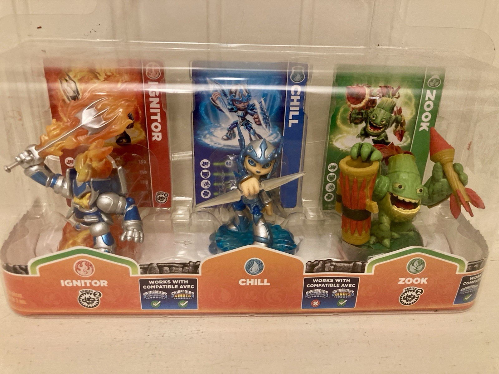 Skylanders Giants Triple Pack Ignitor Chill Zook New